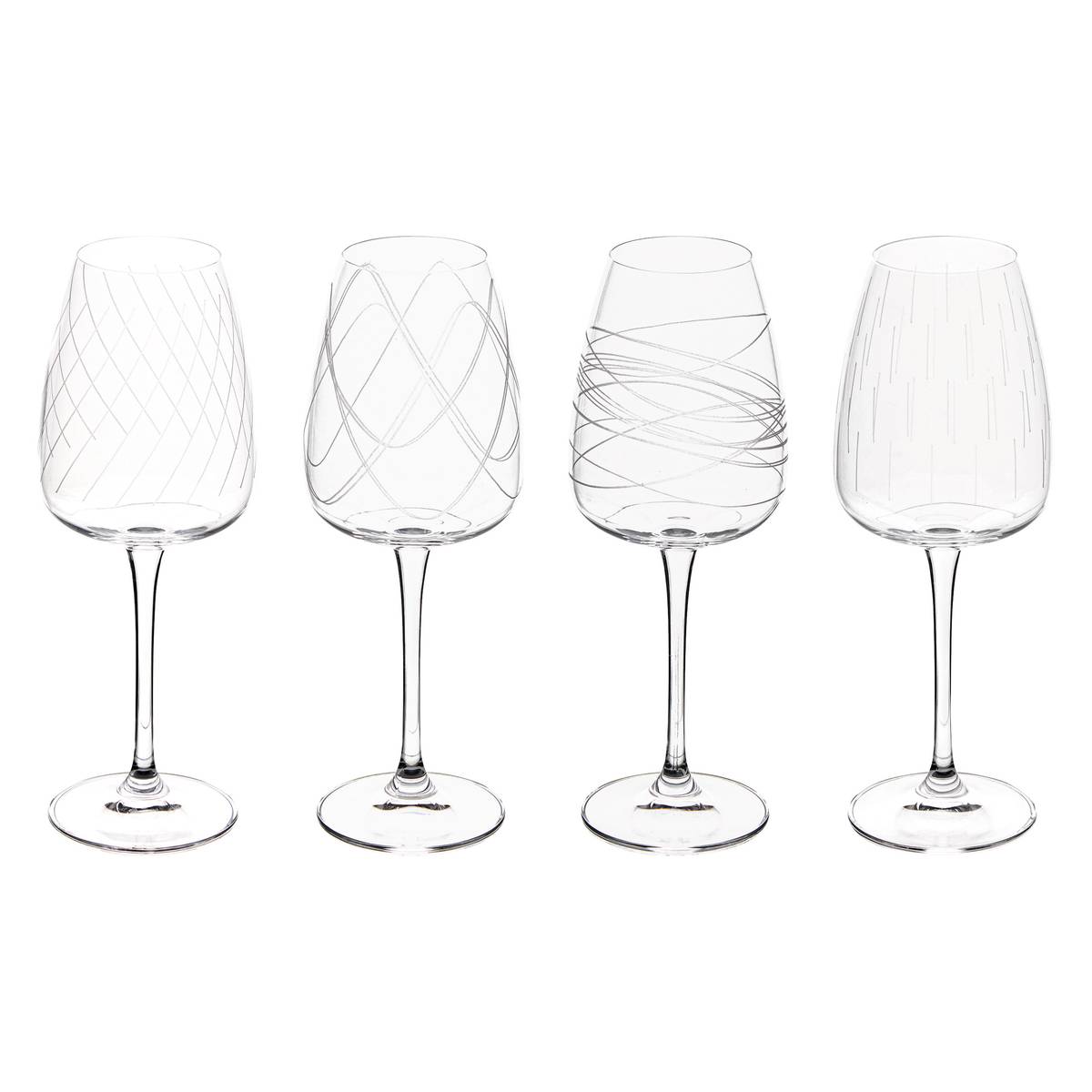 Set of 4 "Talia" wine glasses Crystal clear, 440 ml, Transparent