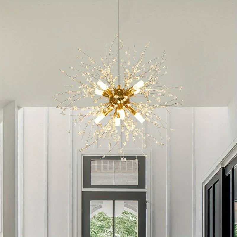 BloomLuxe – Paardenbloem Kristallen Kroonluchter in Elegant Design