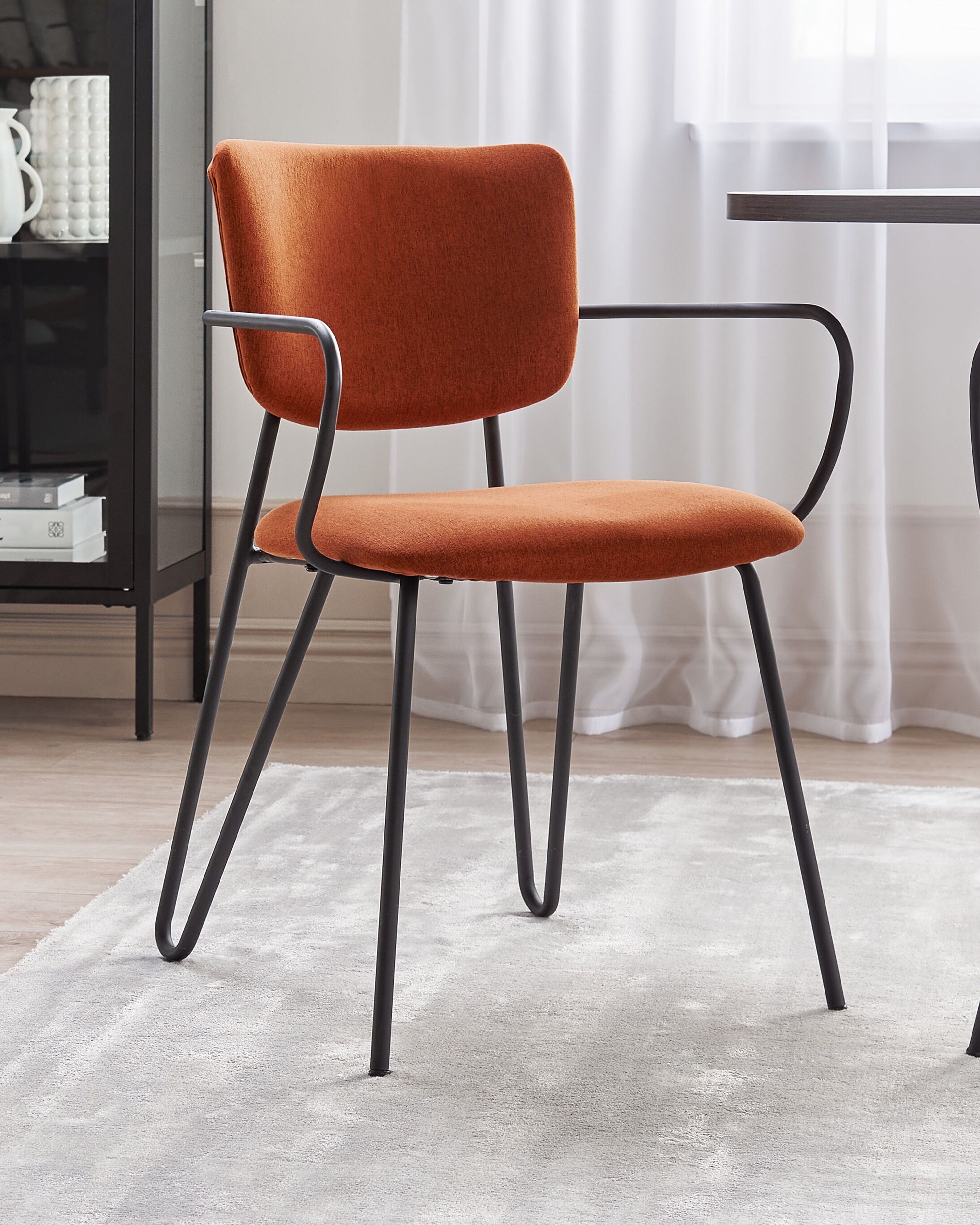 Set of 2 Dining Chairs ELKO Fabric Orange