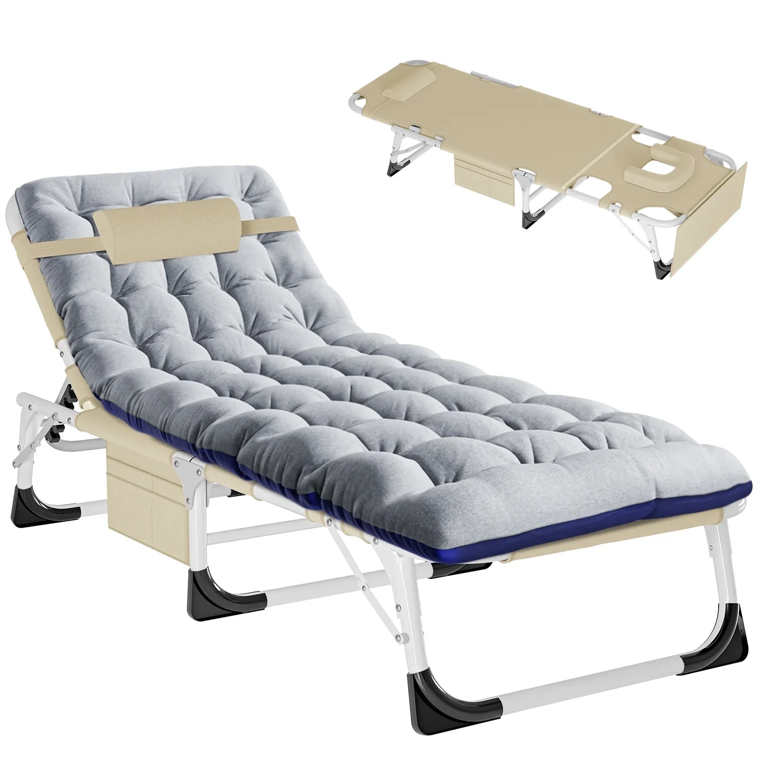Slsy 5-Position Adjustable Folding Lounge Chair And Cot - 75.2" x 25.6" x 11.8" - Image 104 Slsy 5-Position Adjustable Folding Lounge Chair And Cot - 75.2" x 25.6" x 11.8" - Image 104