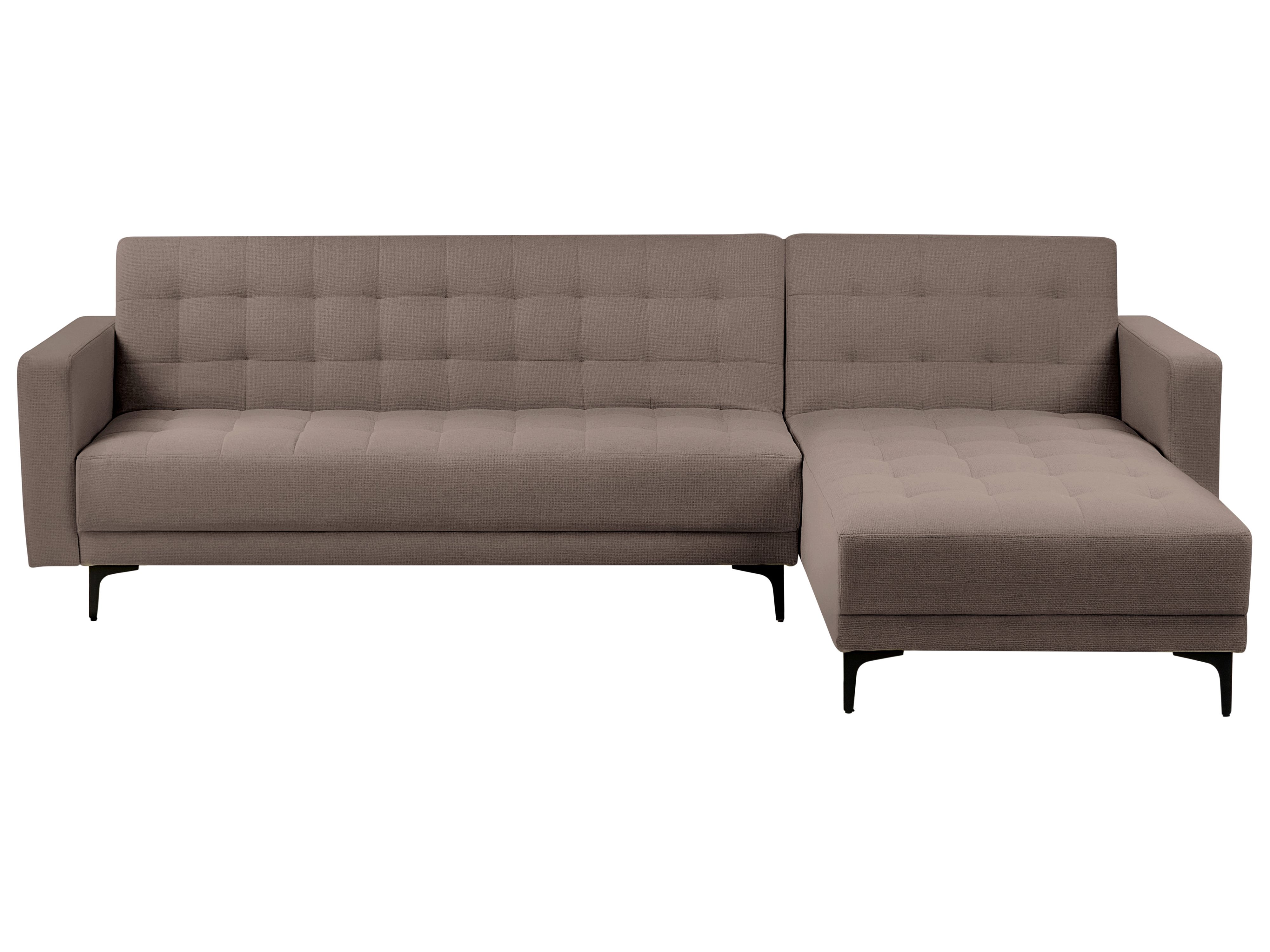 Modular Corner Sofa Bed 4 Seater ABERDEEN Fabric Taupe Left Hand