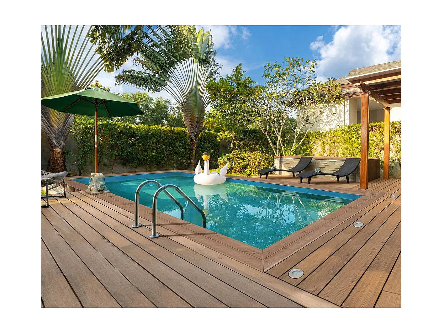 Piscine bois rectangle 