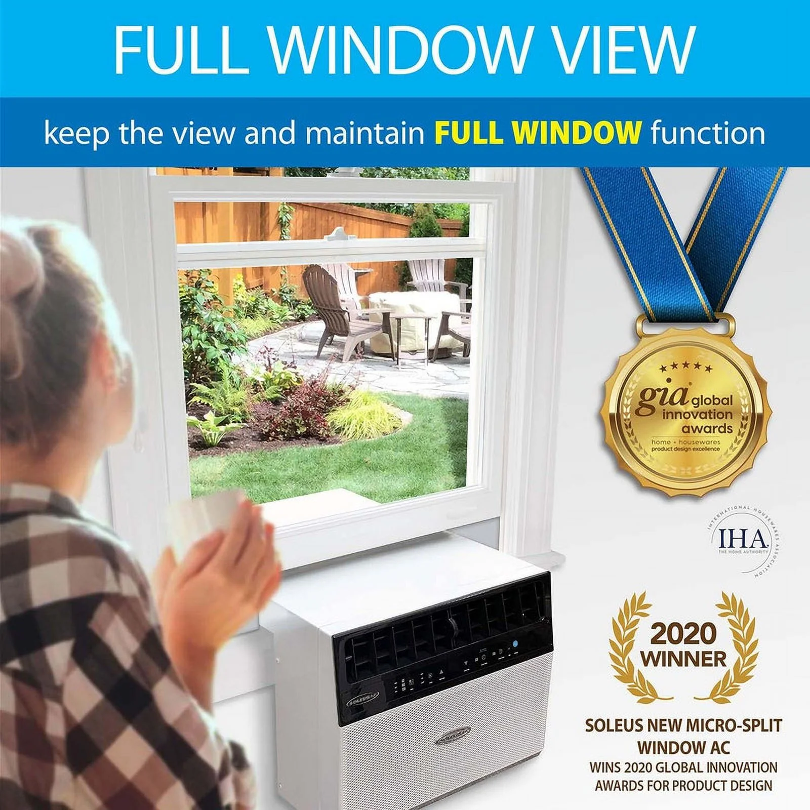 Restored Soleus Air 8,000 BTU Saddle Window Air Conditioner with Wi-Fi (Refurbished) - Image 3