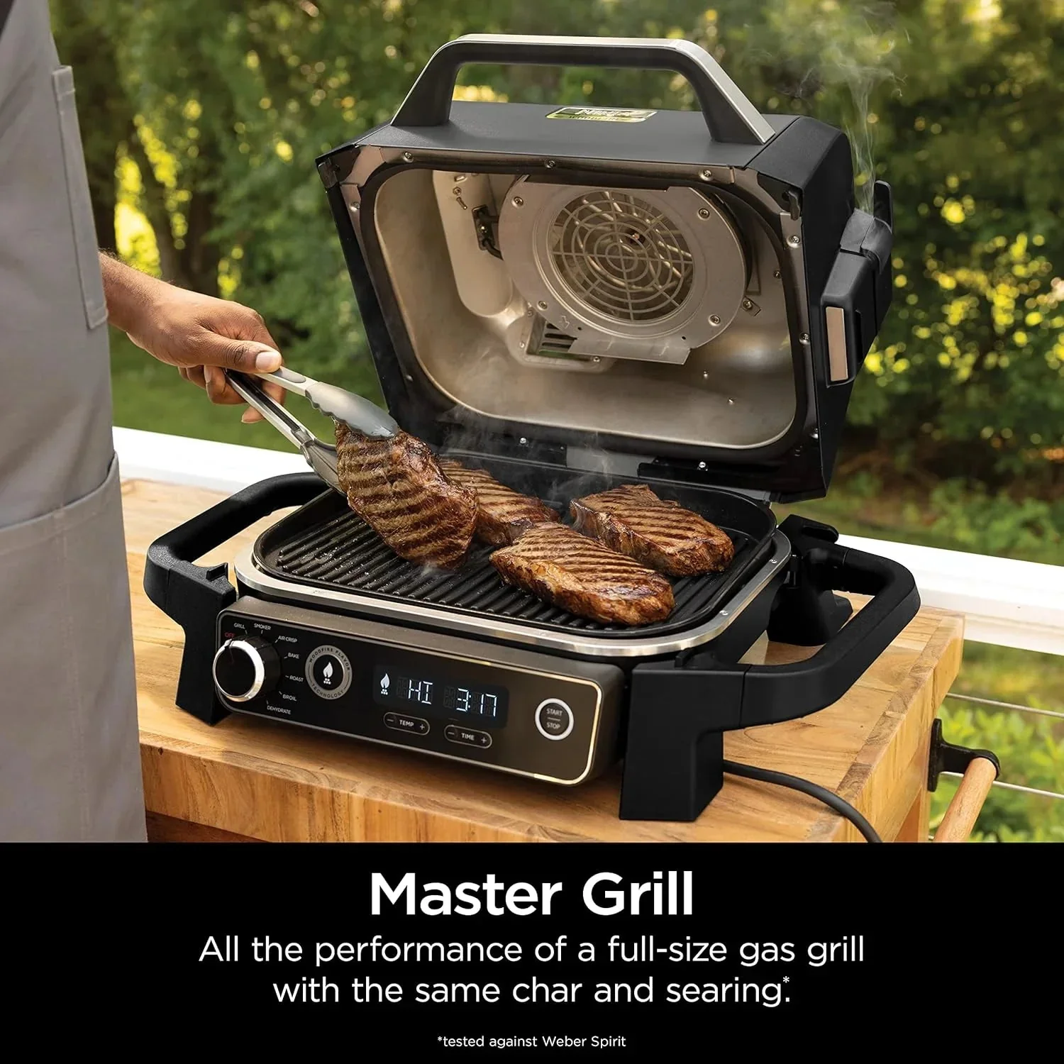 Ninja 7-in-1 Portable Electric Outdoor Grill And Smoker With Thermometer, Grey - OG751BRN - Image 26 Ninja 7-in-1 Portable Electric Outdoor Grill And Smoker With Thermometer, Grey - OG751BRN - Image 26