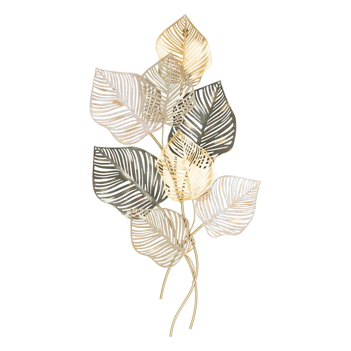 Wall art "Nadia" Gold-tone metal, black, 100x53 cm