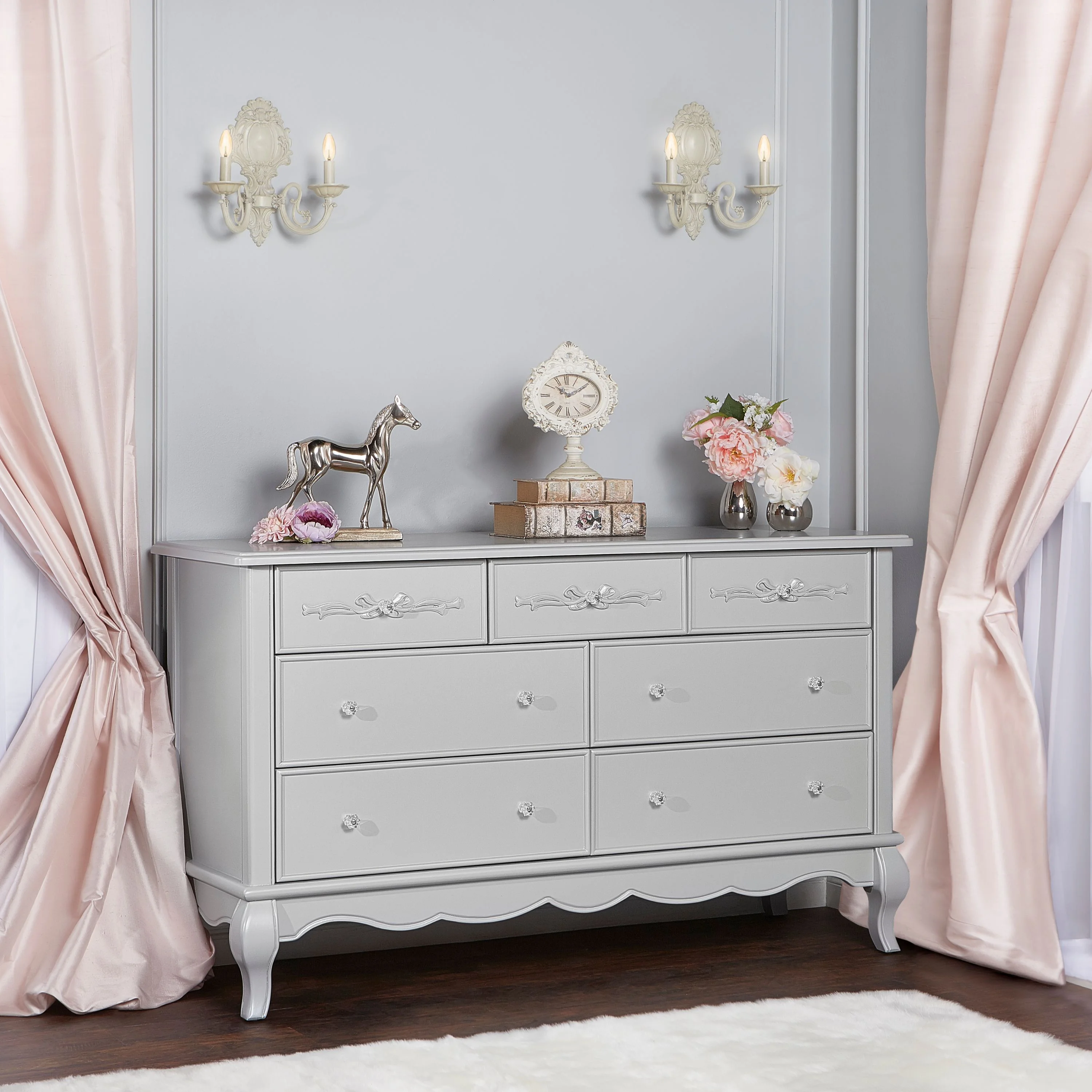 Evolur Aurora 7-Drawer Double Dresser in Ivory Lace, Spacious Drawers - Image 19