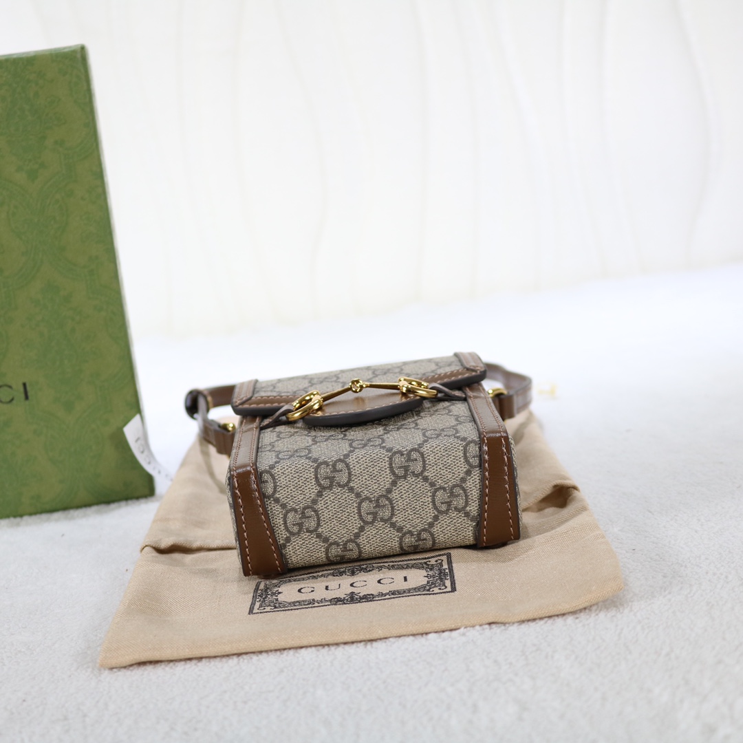 Replica Gucci Horsebit 1955 Mini Bag Monogram Canvas1:1High-quality replica