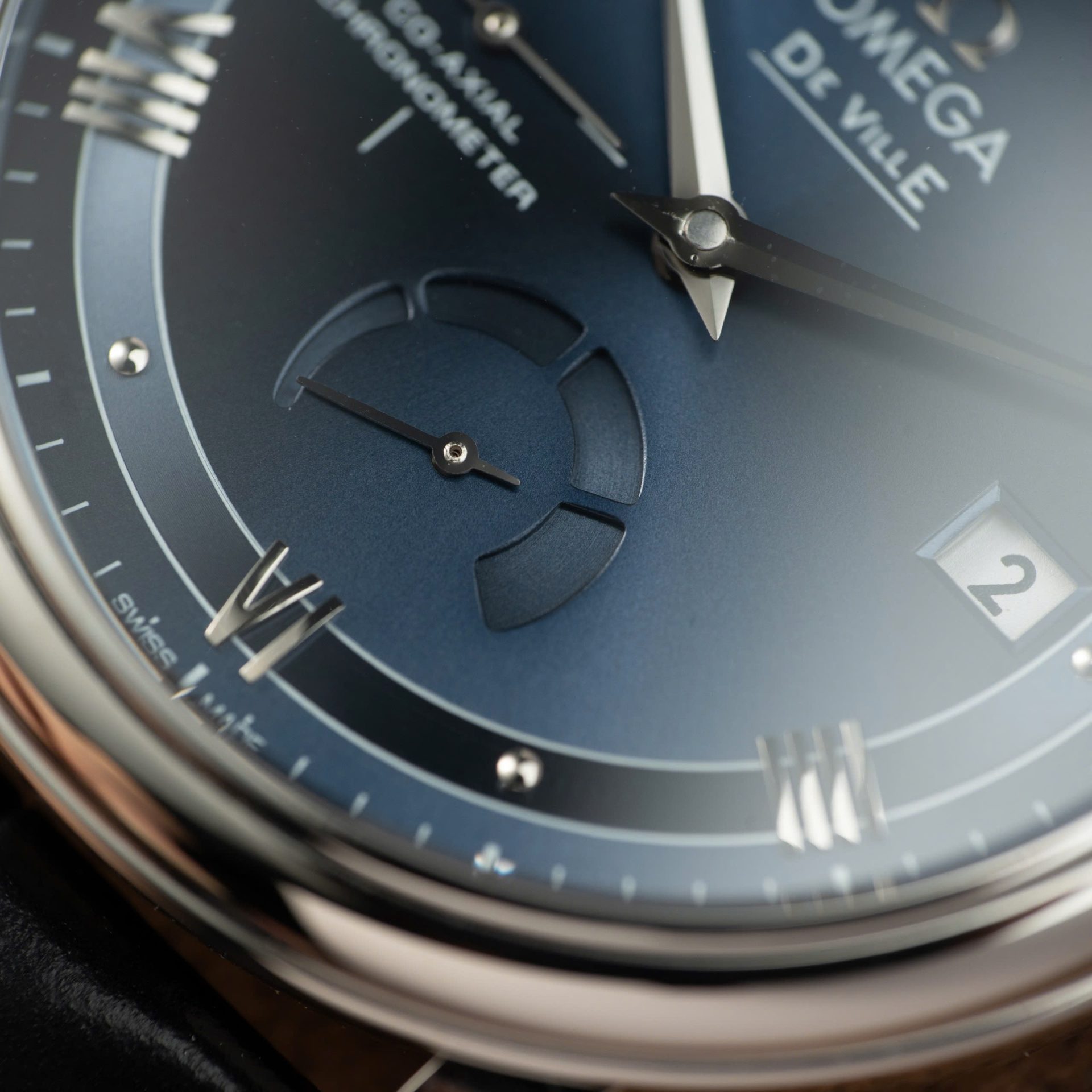 Omega De Ville Prestige Power Reserve Replica Watch Dial Blue Leather Strap 39.5mm - Top club
