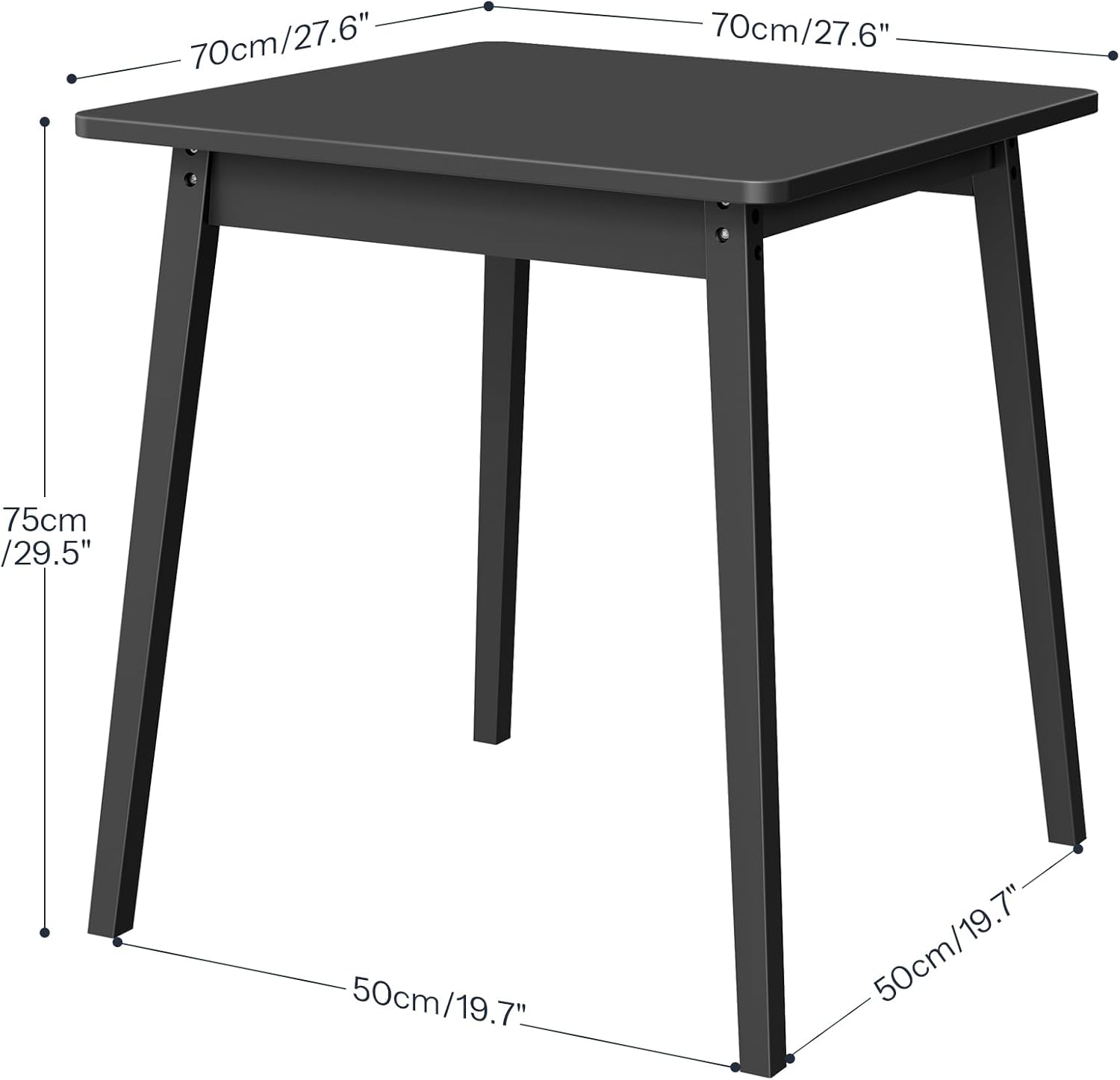 HOOBRO Bamboo Dining Table, Square Dining Table for 2, 27.6
