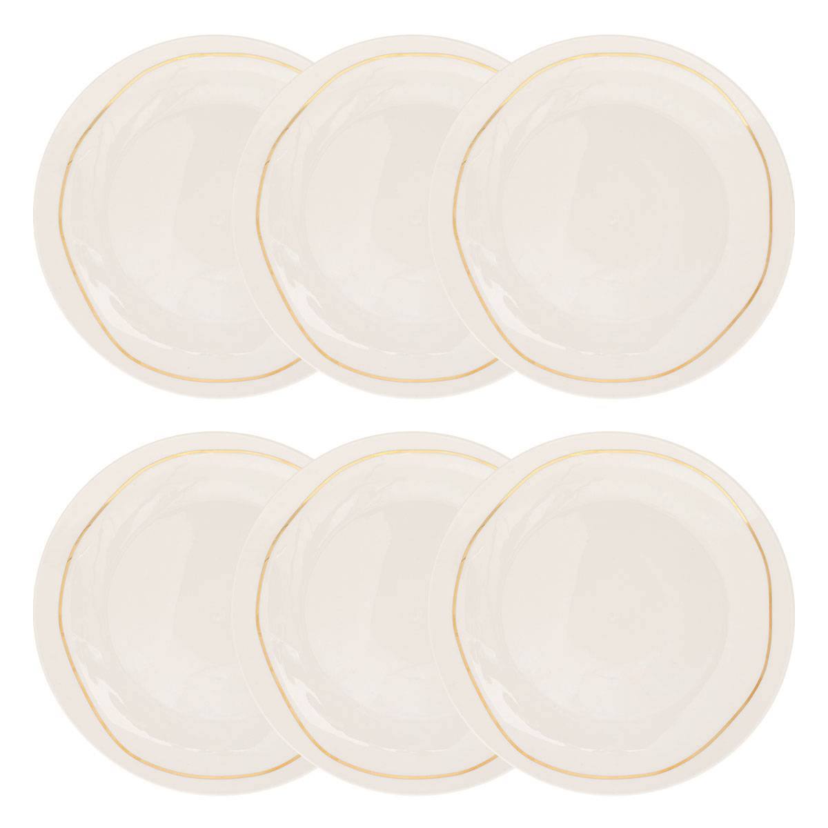 Set of 6 dinner plates "Selena" Porcelain, D.26.8 cm, White