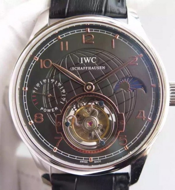 Replica IWC TF Portuguese Tourbillon Moonphase Leather Strap - Top club