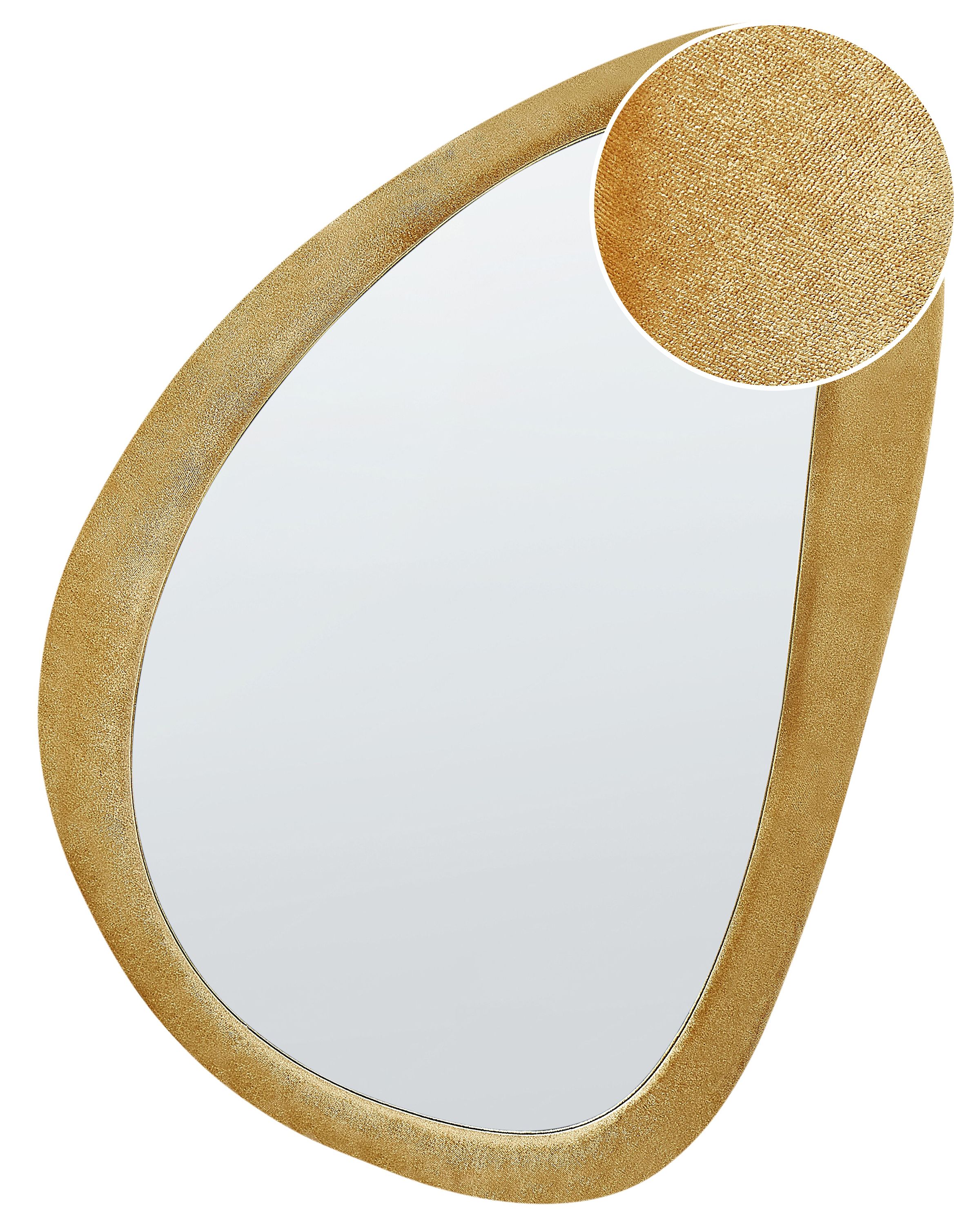 Wall Mirror VENAS 61 cm 91 cm Velvet Mustard
