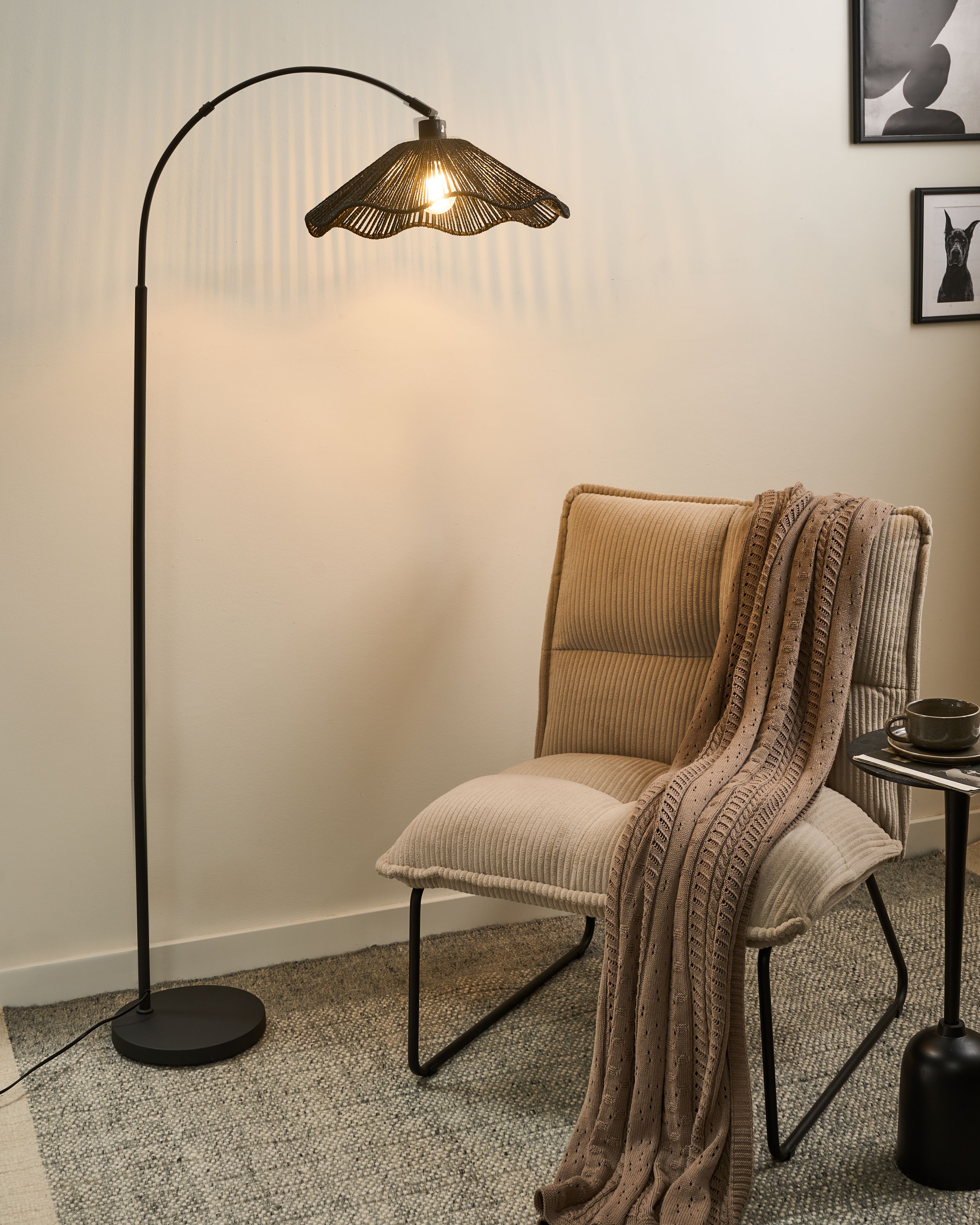 Floor Lamp MIGORI Paper Black