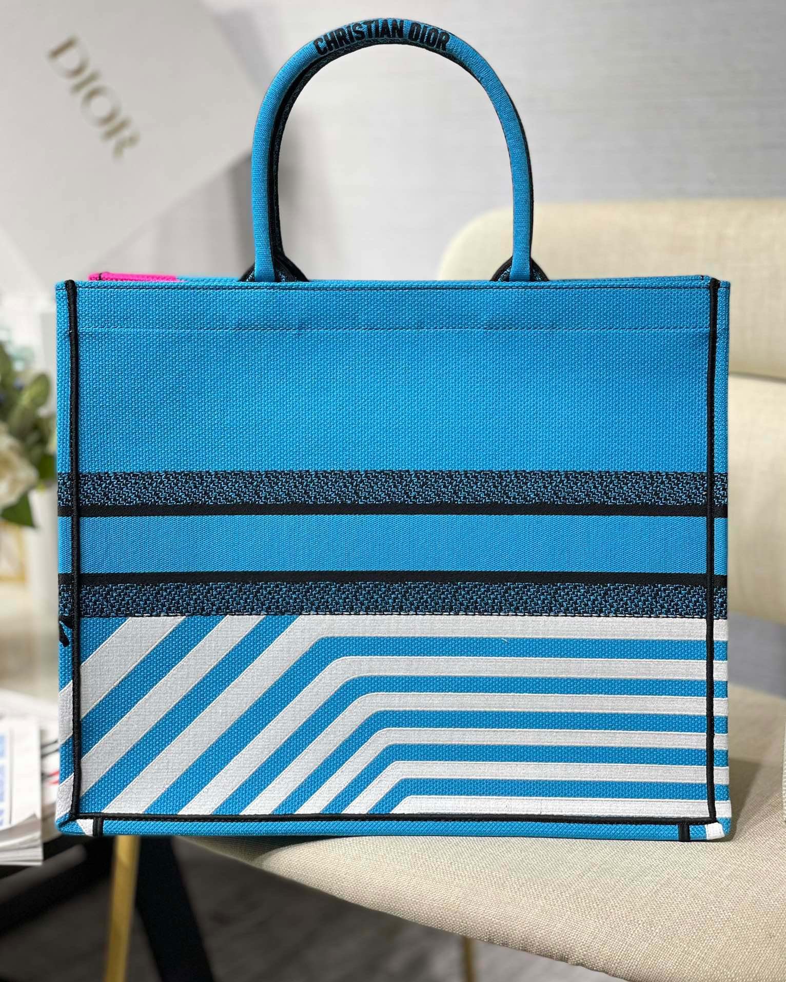 Christian Dior Large Dior Book Tote Blue And Pink, For Women, Women’s Handbags 16.5in/42cm CD1:1High-quality replica