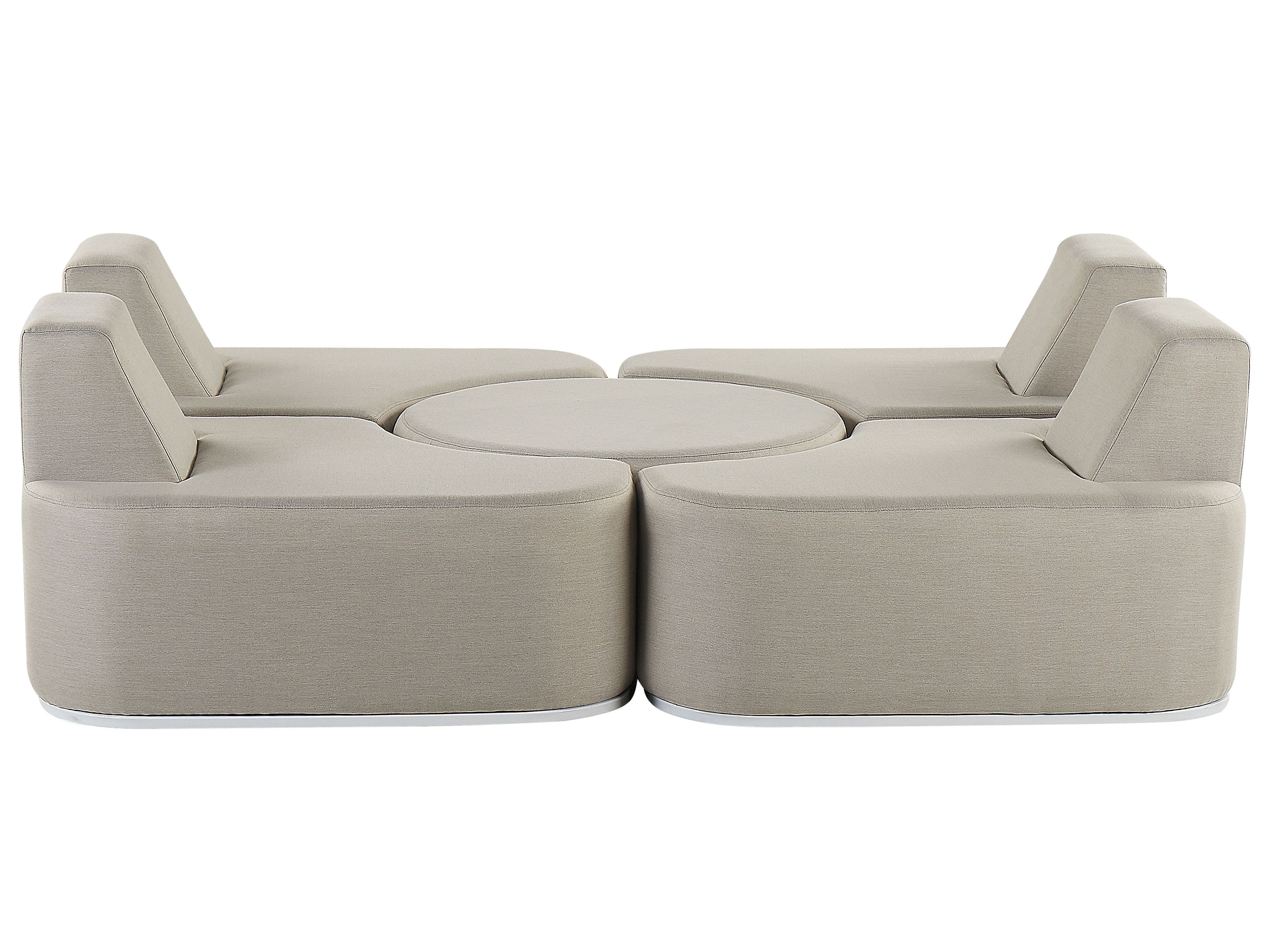 Garden Lounge Set with Table 4 Seater FABRO Modular Light Grey