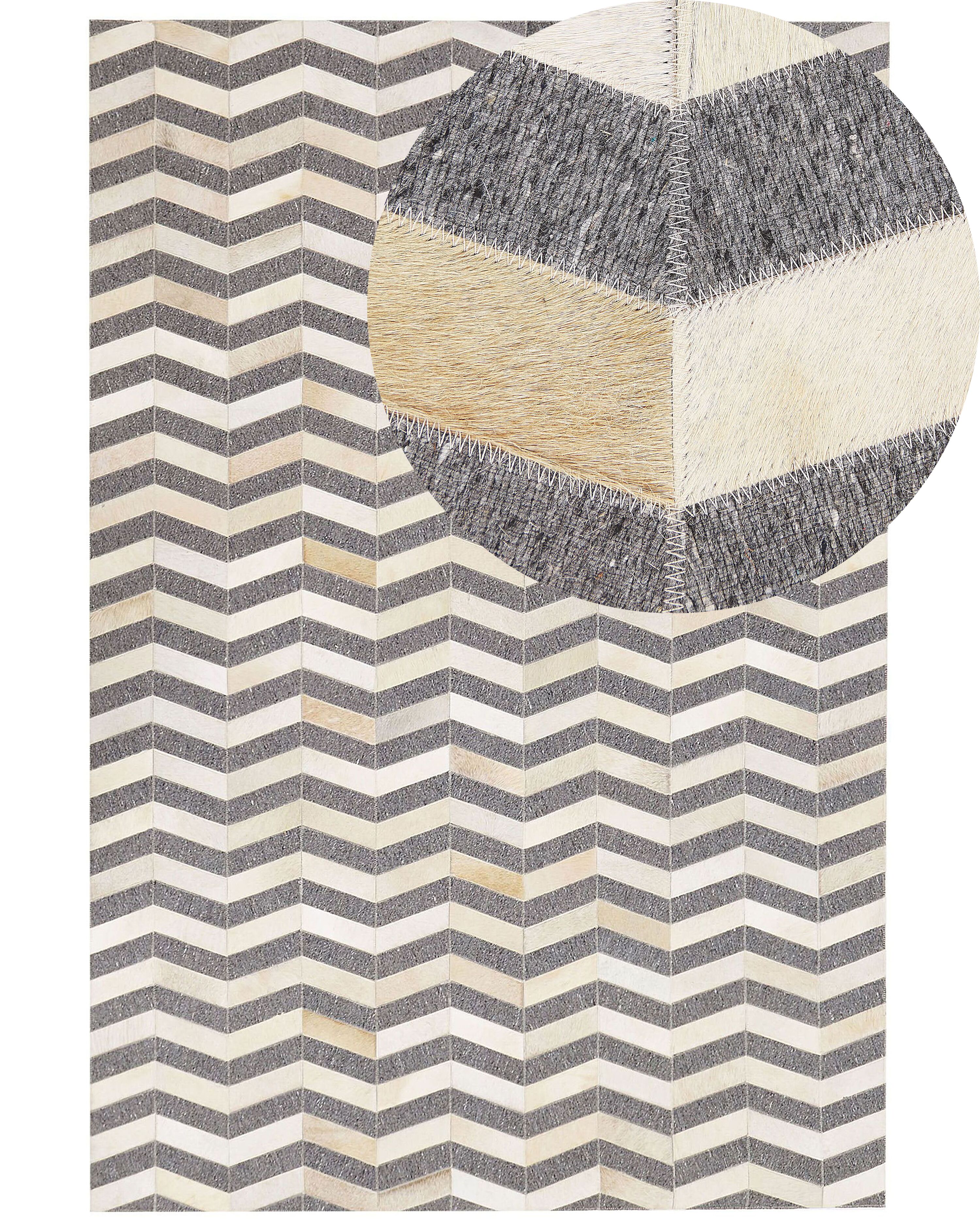 Rug BAGGOZE Dark Grey 160 x 230 cm Leather
