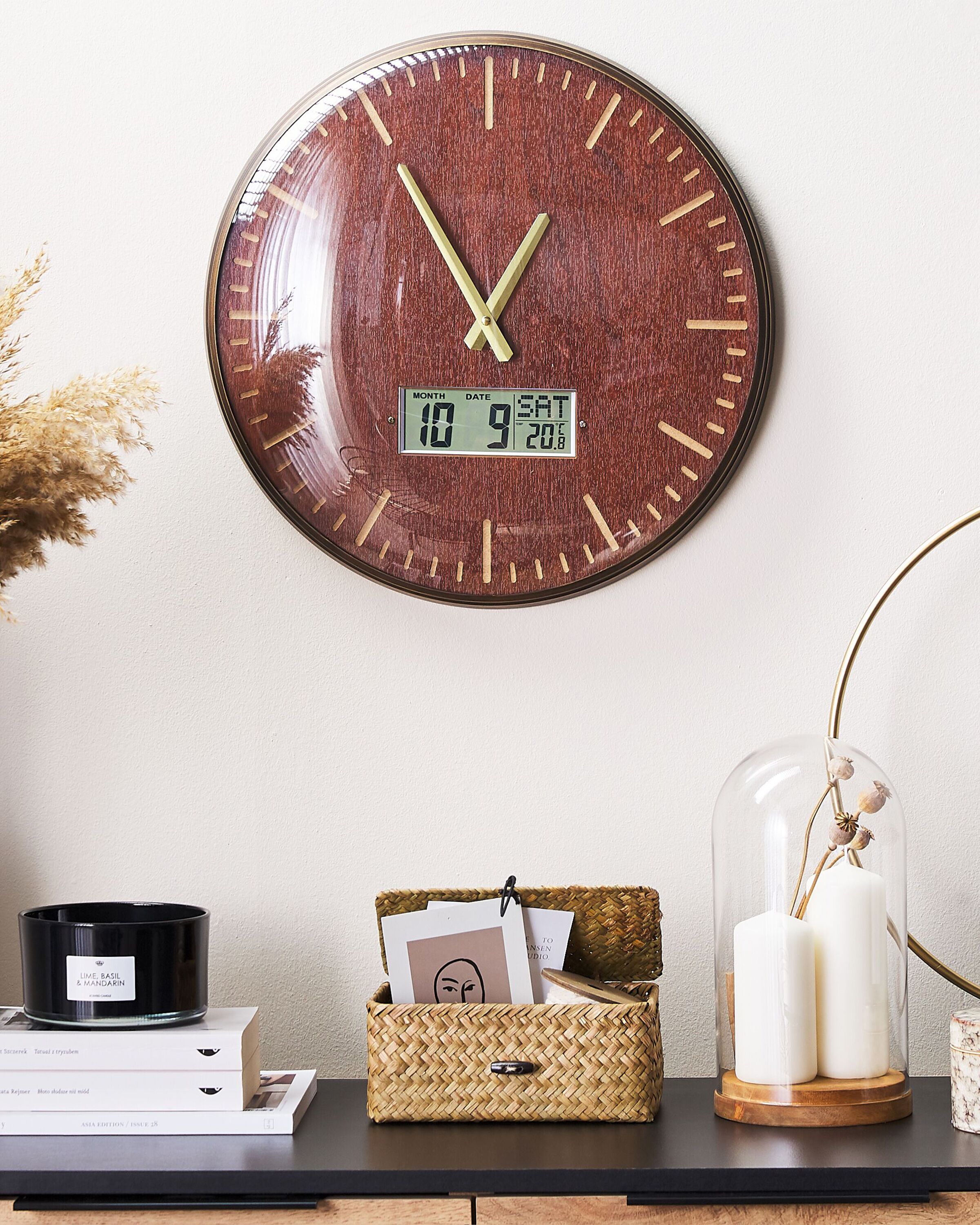 Wall Clock BRUGG 43 cm Golden Brown