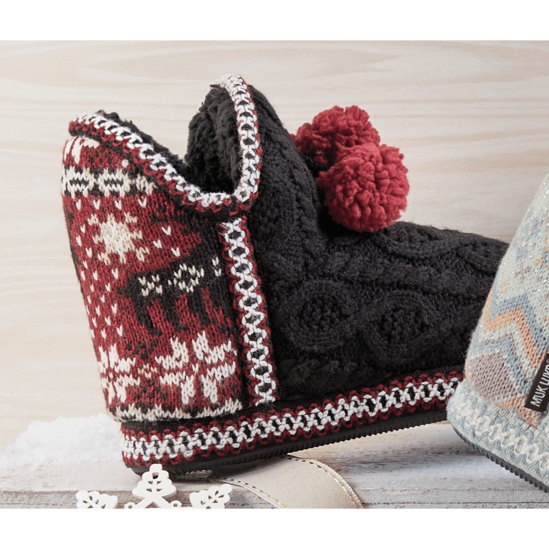 MUK LUKS Amira Slipper Bootie - MIDNIGHT VELVET CATALOG