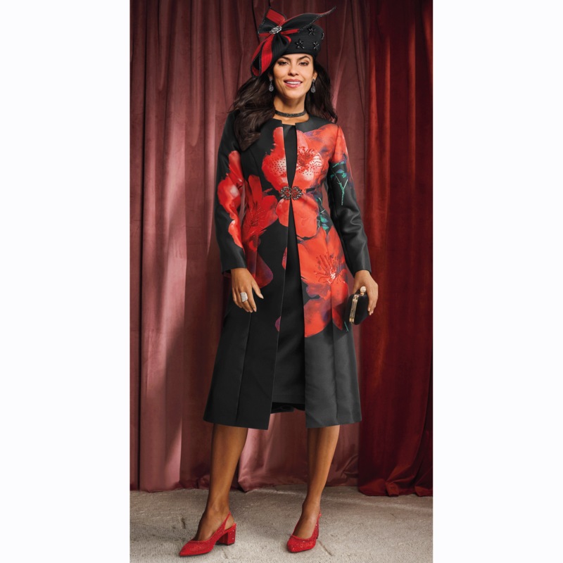 Exploded Floral Jacket Dress and Floral Hat - MIDNIGHT VELVET CATALOG