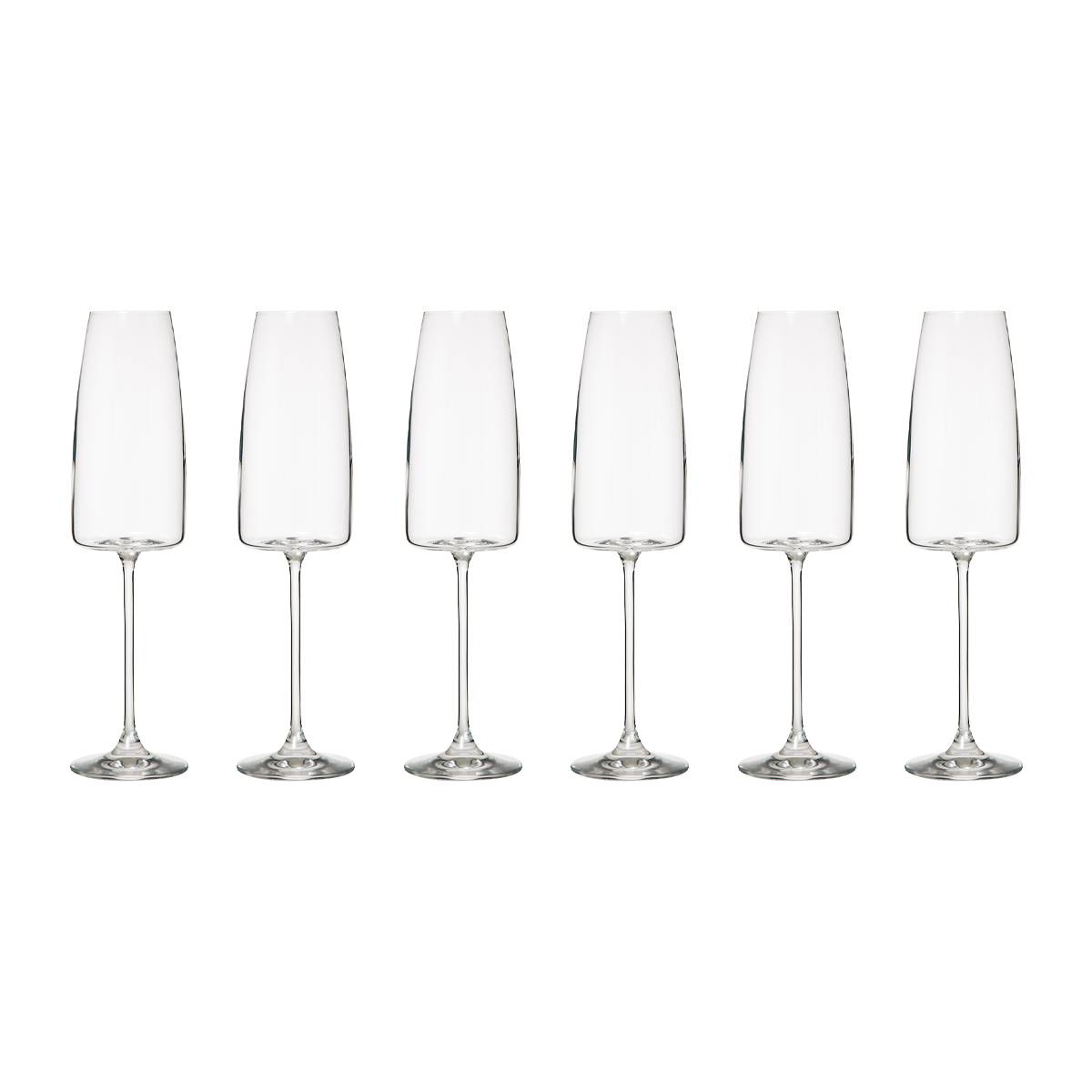 Set of 6 "Angara" flutes 340 ml, Transparent