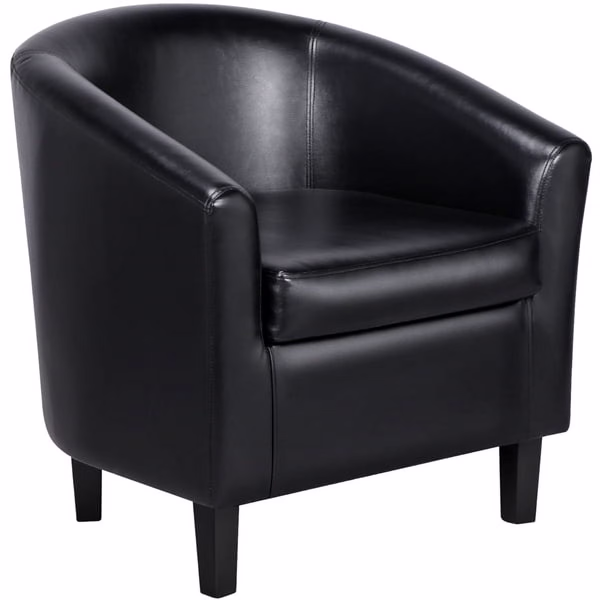 Yaheetech Faux Leather Accent Arm Chair For Living Room, Black
