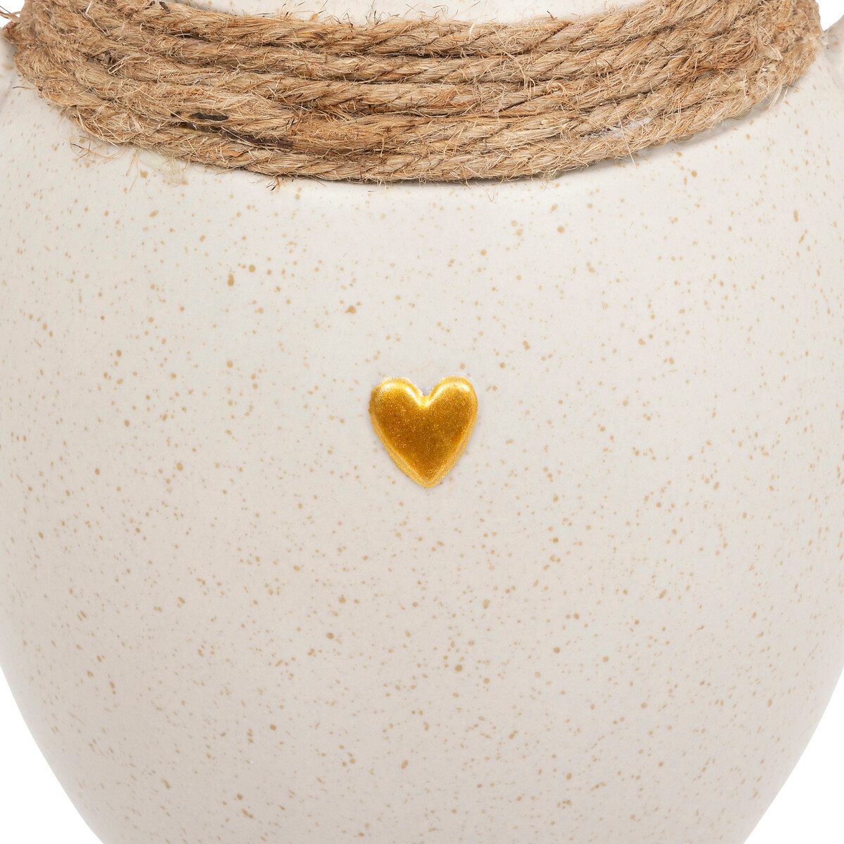 "The floral" rope vase White ceramic, H.22 cm