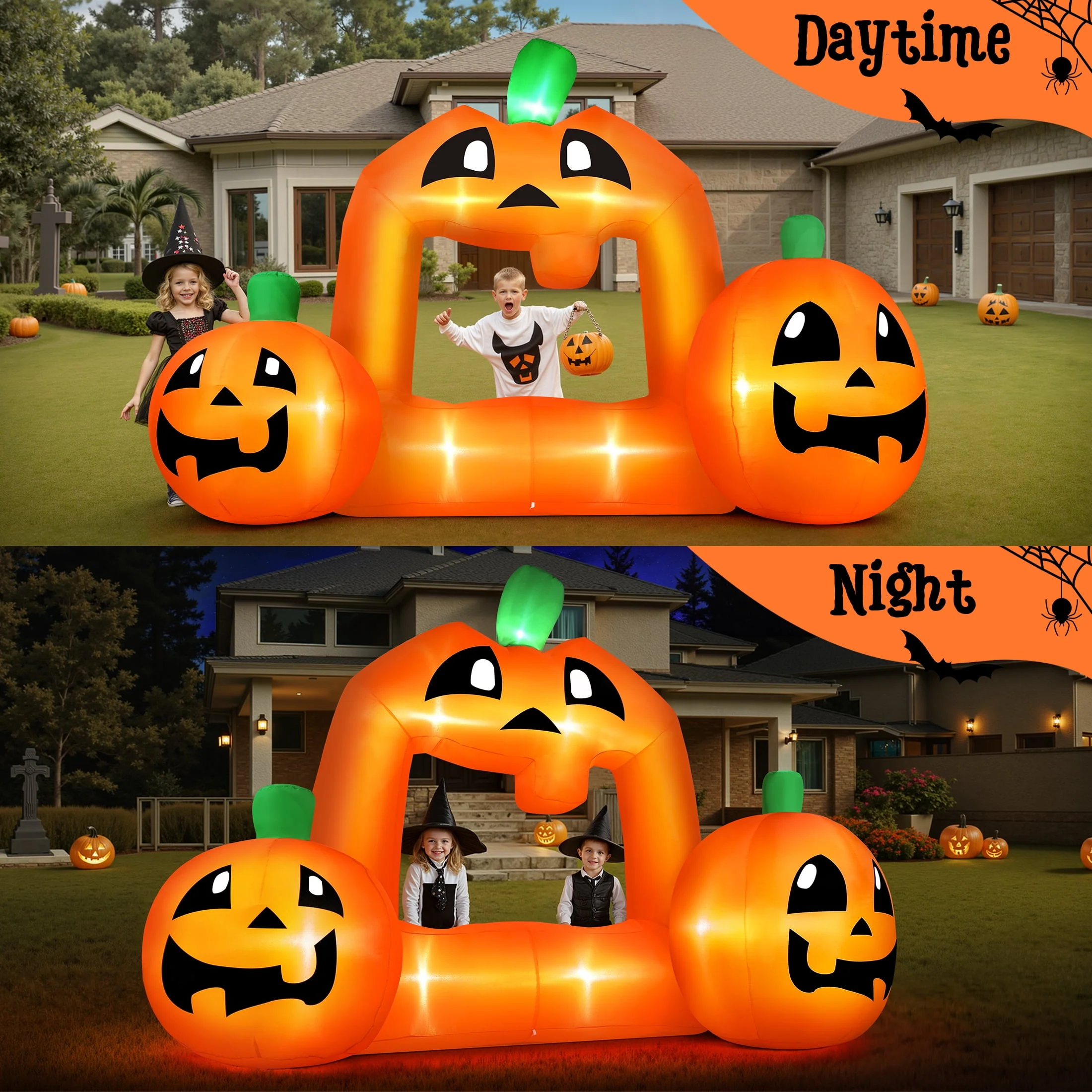 Firstness 8.5FT Halloween Inflatable,Pumpkin Photo with Lights for Party Yard Decorations - Image 5 Firstness 8.5FT Halloween Inflatable,Pumpkin Photo with Lights for Party Yard Decorations - Image 5