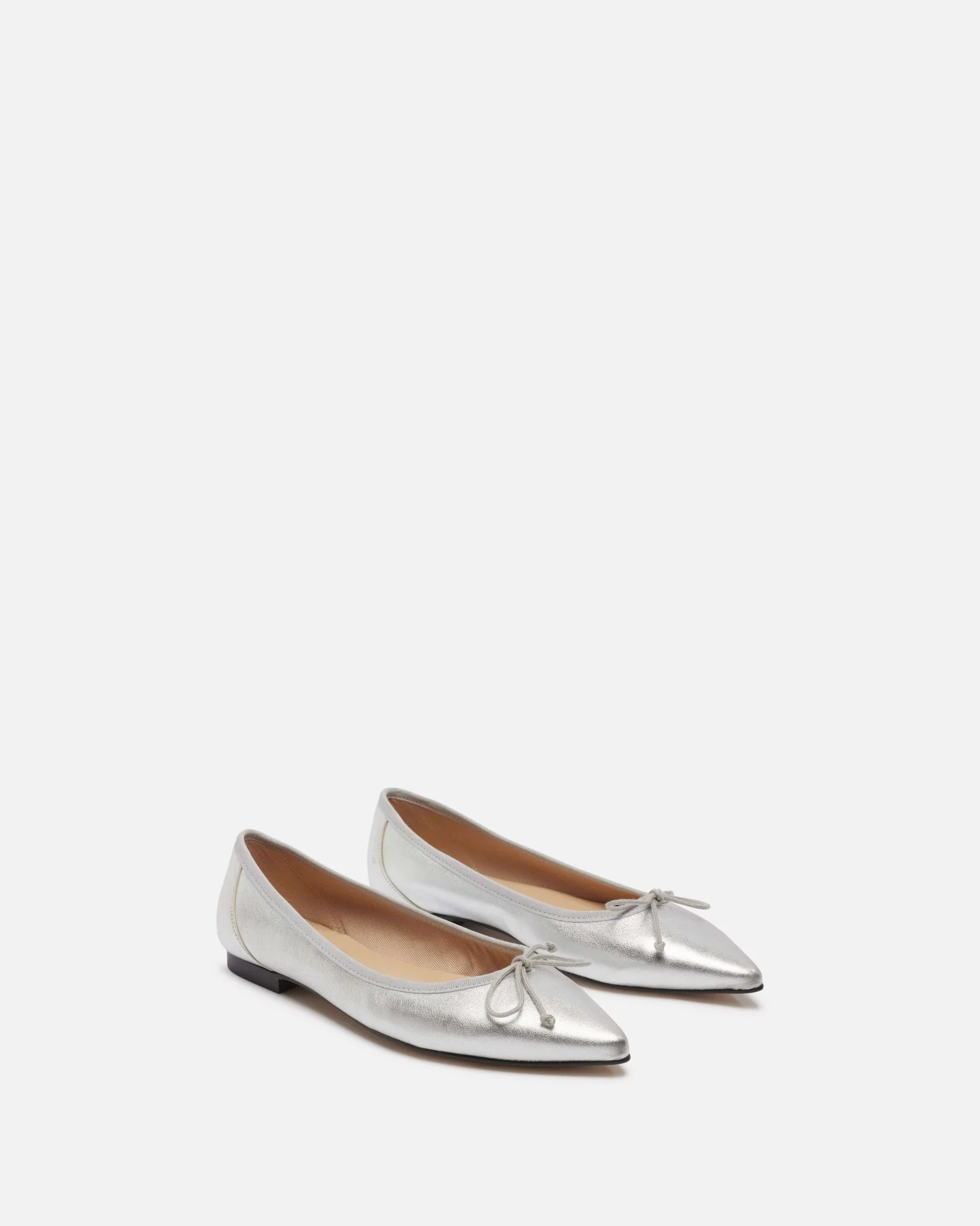BALLERINES SOLENE/MET - En cuir métallisé argent
