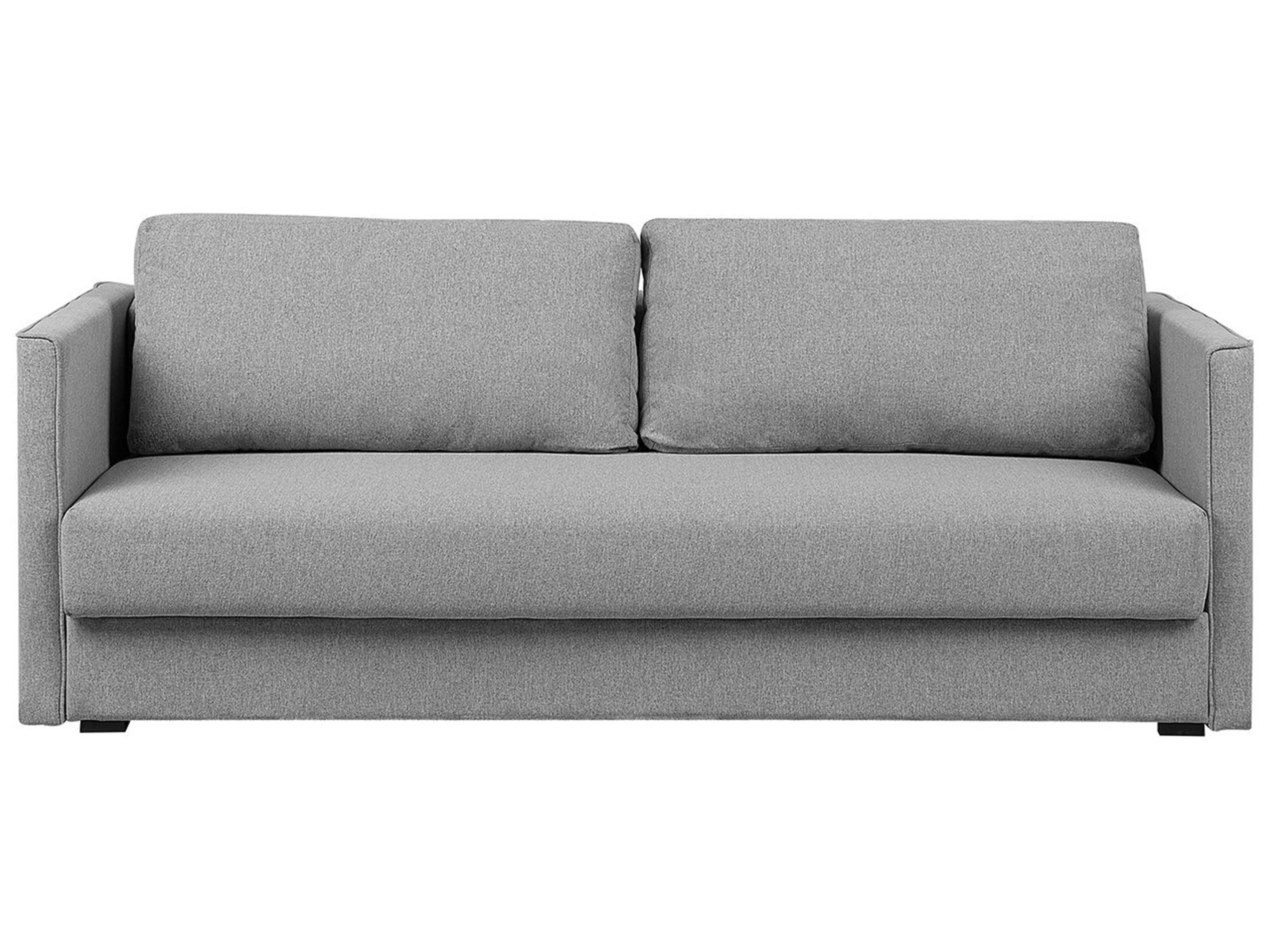 Sofa Bed 3 Seater EKSJO Fabric Light Grey with Storage
