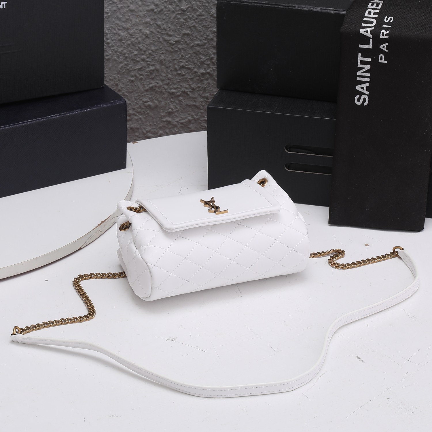 Replica Ysl Mini Nolita Bag In Lambskin- Black/White1:1High-quality replica