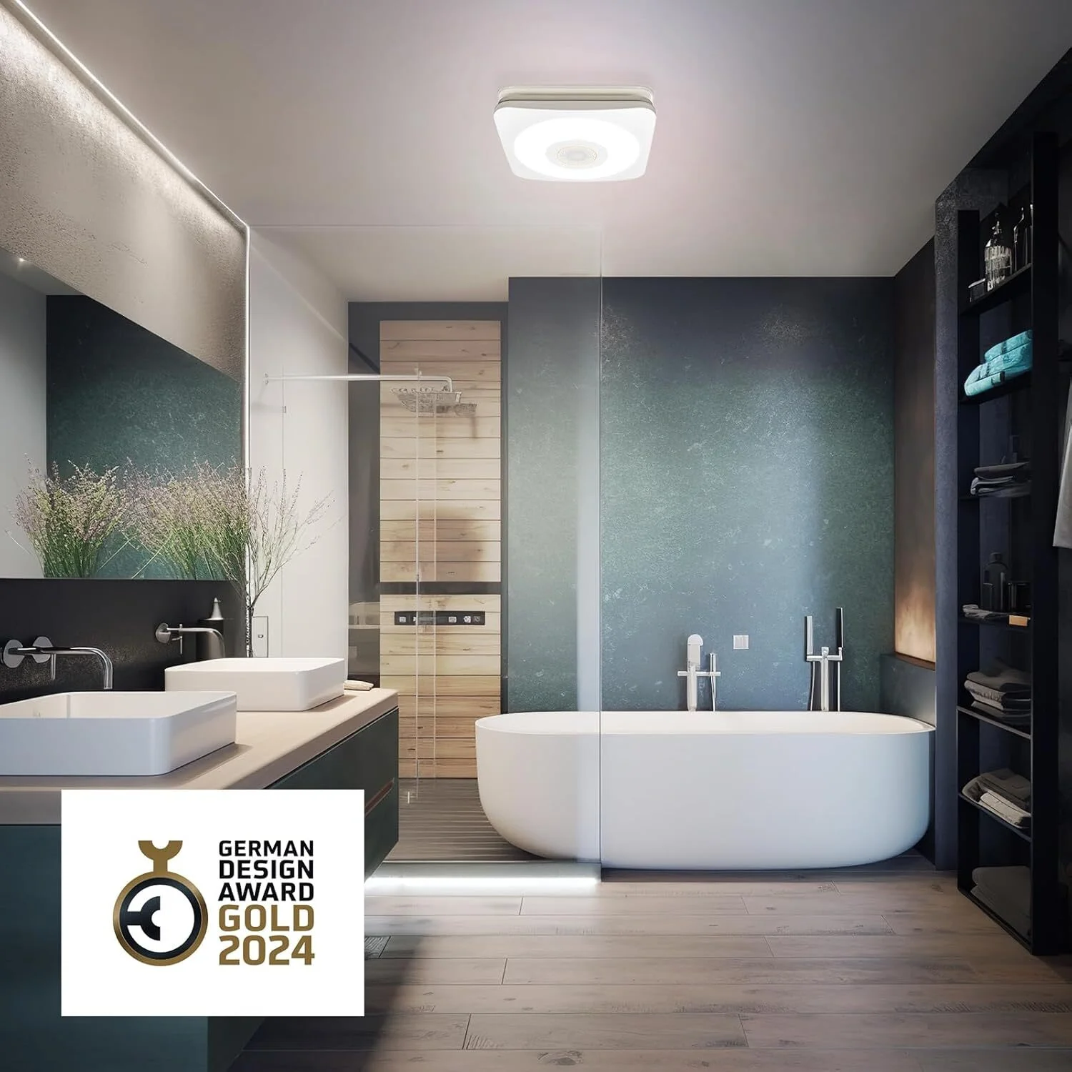 OREiN Bathroom Fan with Bluetooth Speaker, 110/160 CFM 1.0 Sones Bathroom Exhaust Fan with Light, 40W Shower Vent Fan with Light & Remote, 1500lm LED Light 2700K/4000K/6500K & Nightlight, Music Sync - Image 9