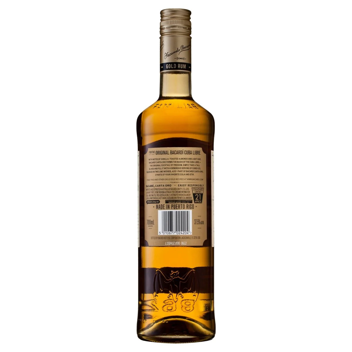 Bacardi Carta Oro Gold Rum (1000mL)