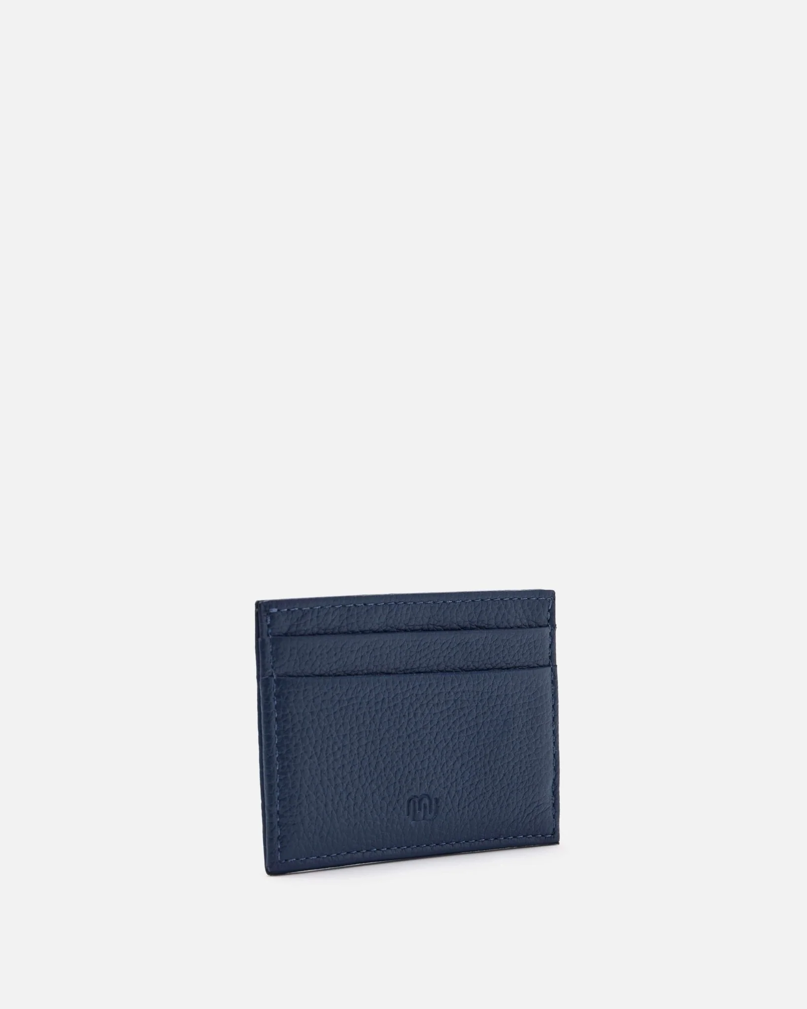 PORTE CARTES KART/GR - En cuir grainé marine