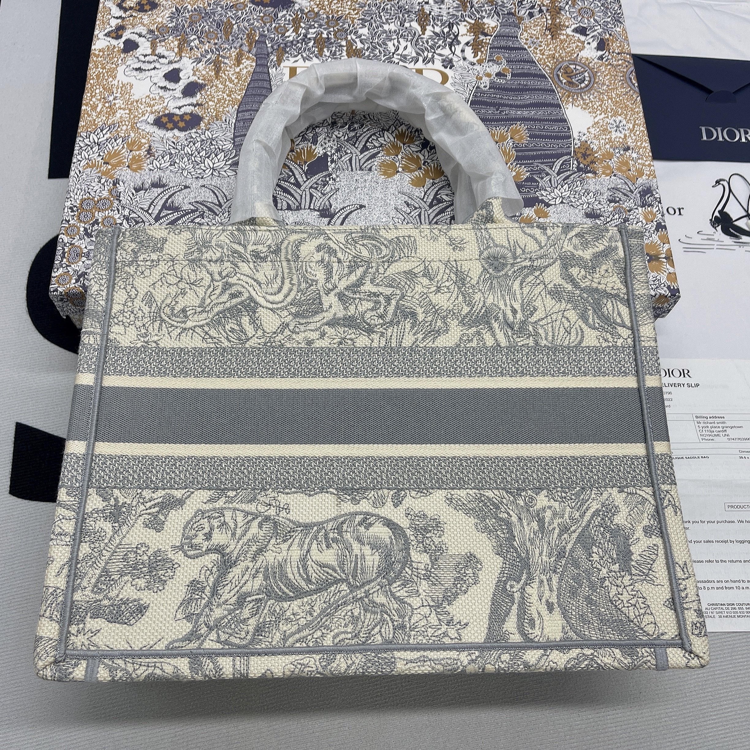 Christian Dior Large Dior Book Tote Gray Multicolor, For Women, Women’s Handbags 16.5in/42cm CD1:1High-quality replica