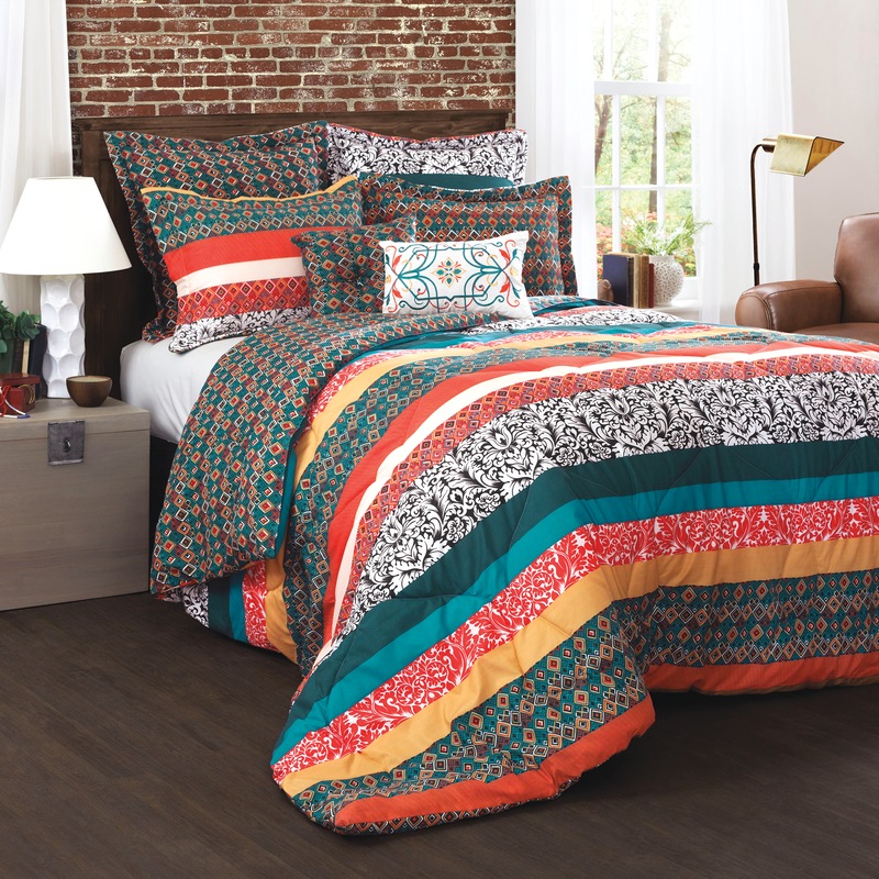 Boho Stripe 7-Piece Comforter Set - MIDNIGHT VELVET CATALOG