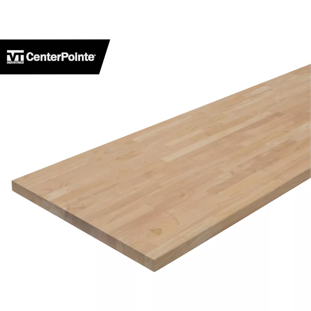 VT Industries CenterPointe 122 In. L x 25 In. D x 1.5 In. T Unfinished Hevea Wood Butcher Block Countertop with Square Edge