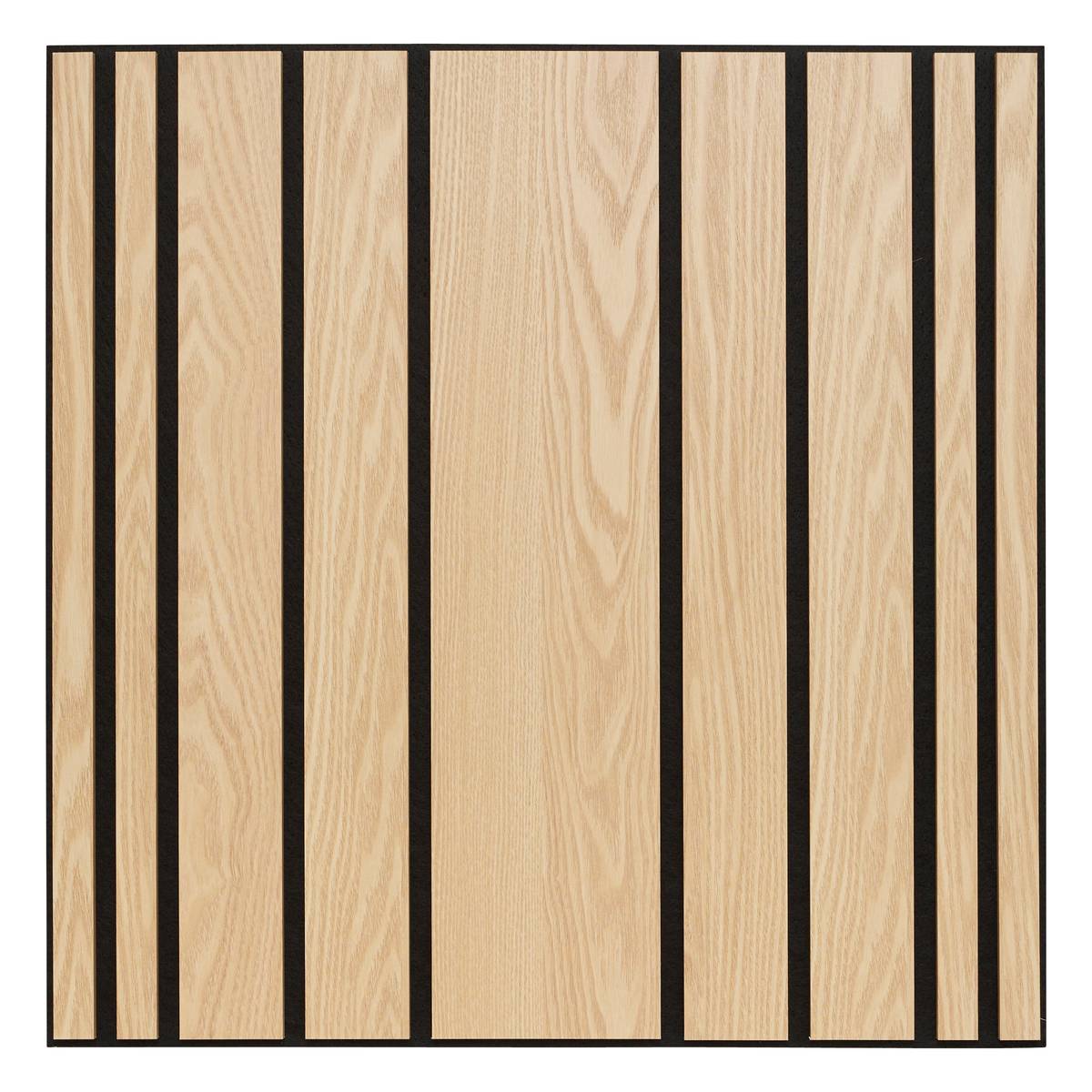 Decorative wall panel "Colva" Light oak effect, Black background, 60x60 cm
