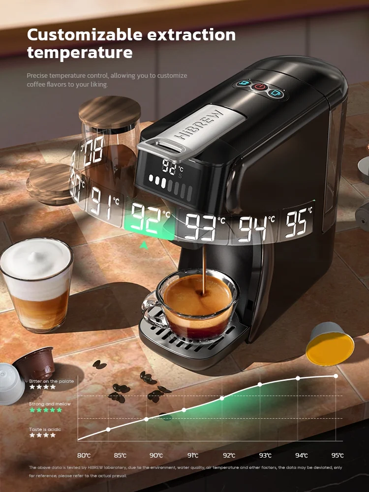 HiBREW 6in1 Pods Coffee Machine Multiple Espresso Cafetera Cappuccino Coffee Maker H1B Beige - Image 17