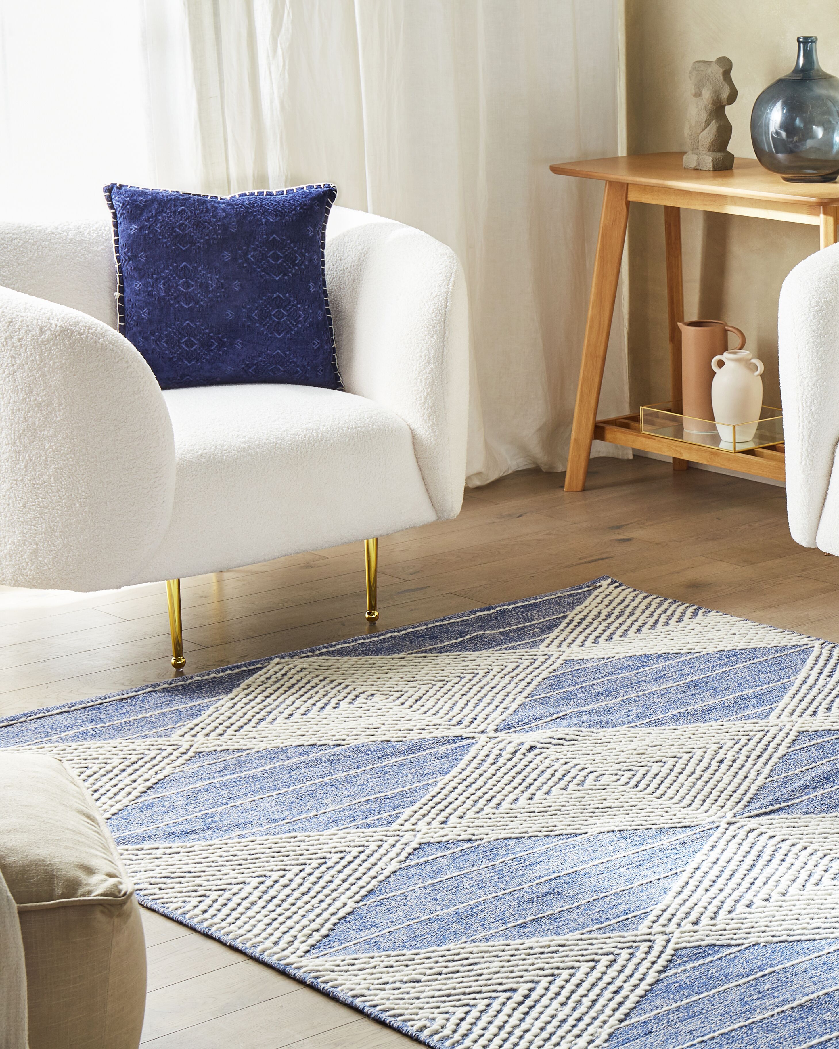Rug DATCA Blue 160 x 230 cm Wool