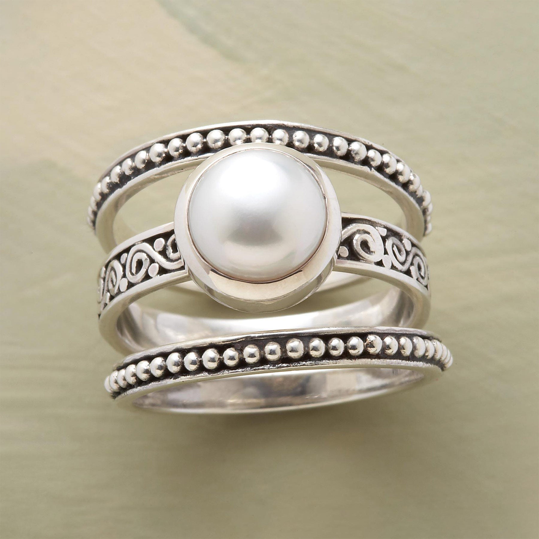 Boundaries Pearl Ring Trio - Sundance Clothing