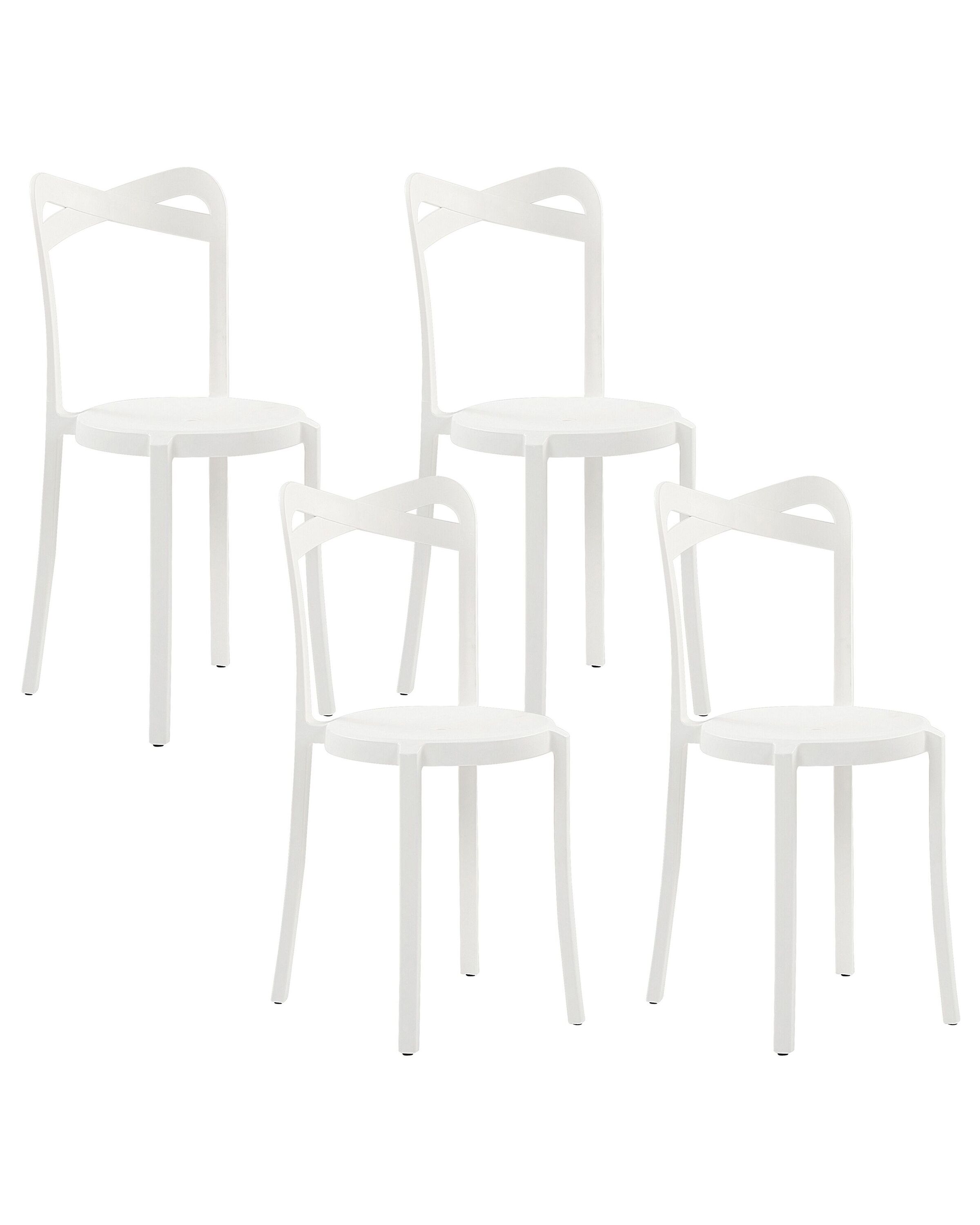Set of 4 Garden Chairs CAMOGLI White