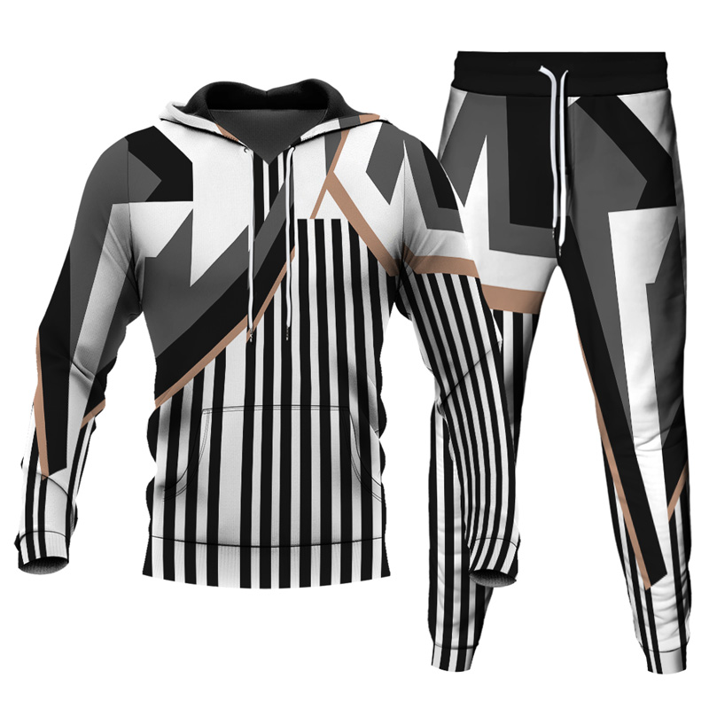 Men's Personalized Printed Hoodie Set 024