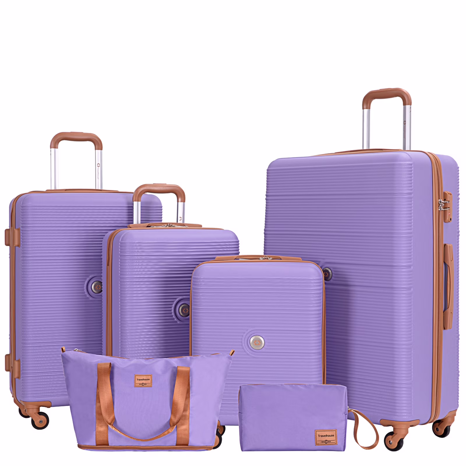Travelhouse 6 Piece Hardshell Luggage Set Hardside Lightweight Suitcase with TSA Lock Spinner Wheels.(White) - Image 3