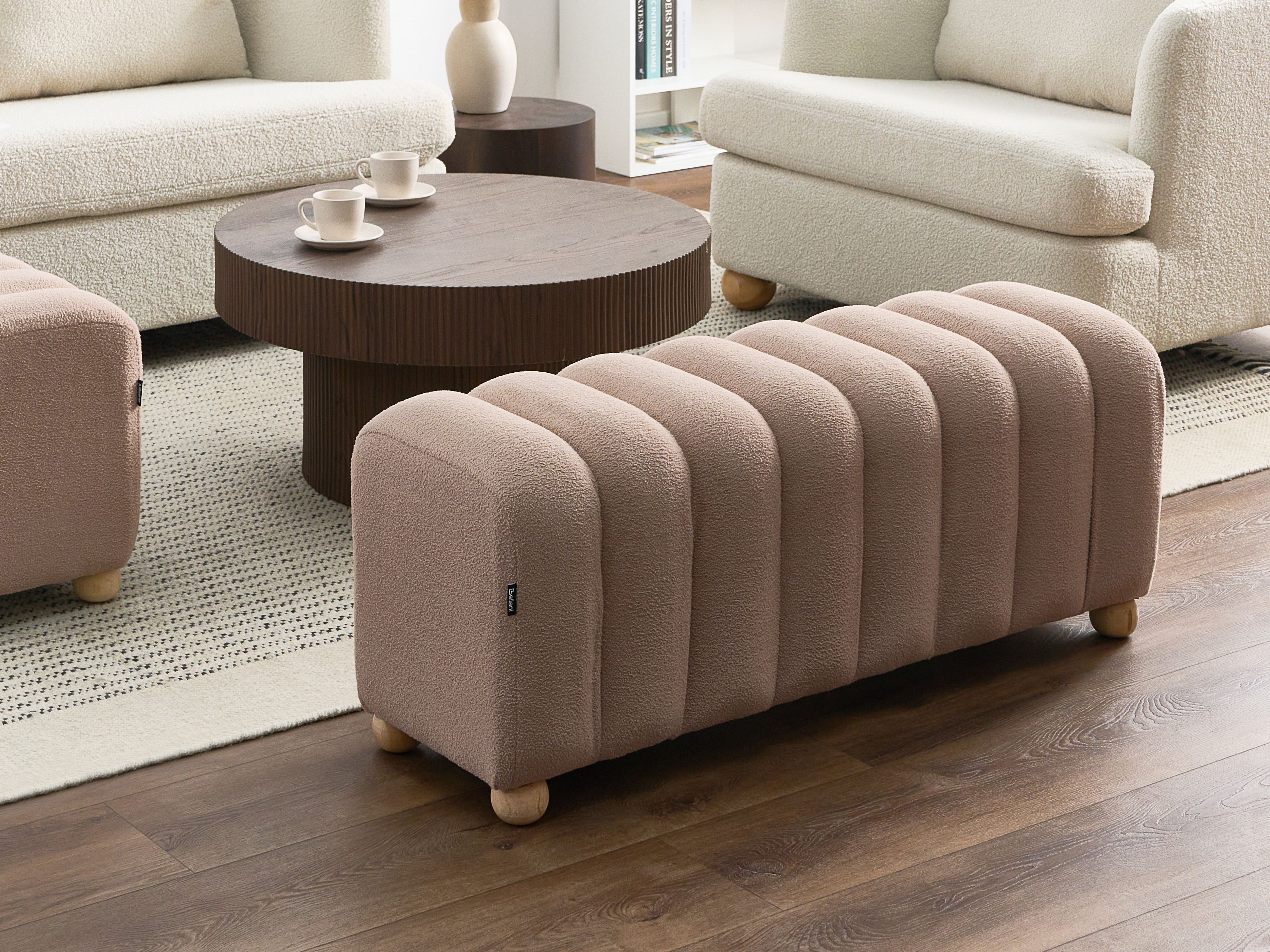 Upholstered Bench IDYLLWILD Boucle Beige