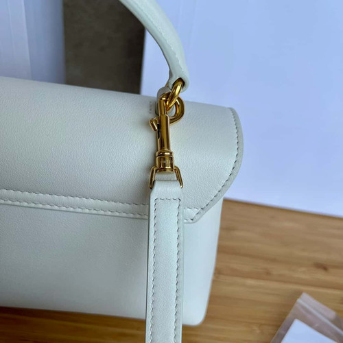 CELINE TEEN NINO soft cow leather handbag white