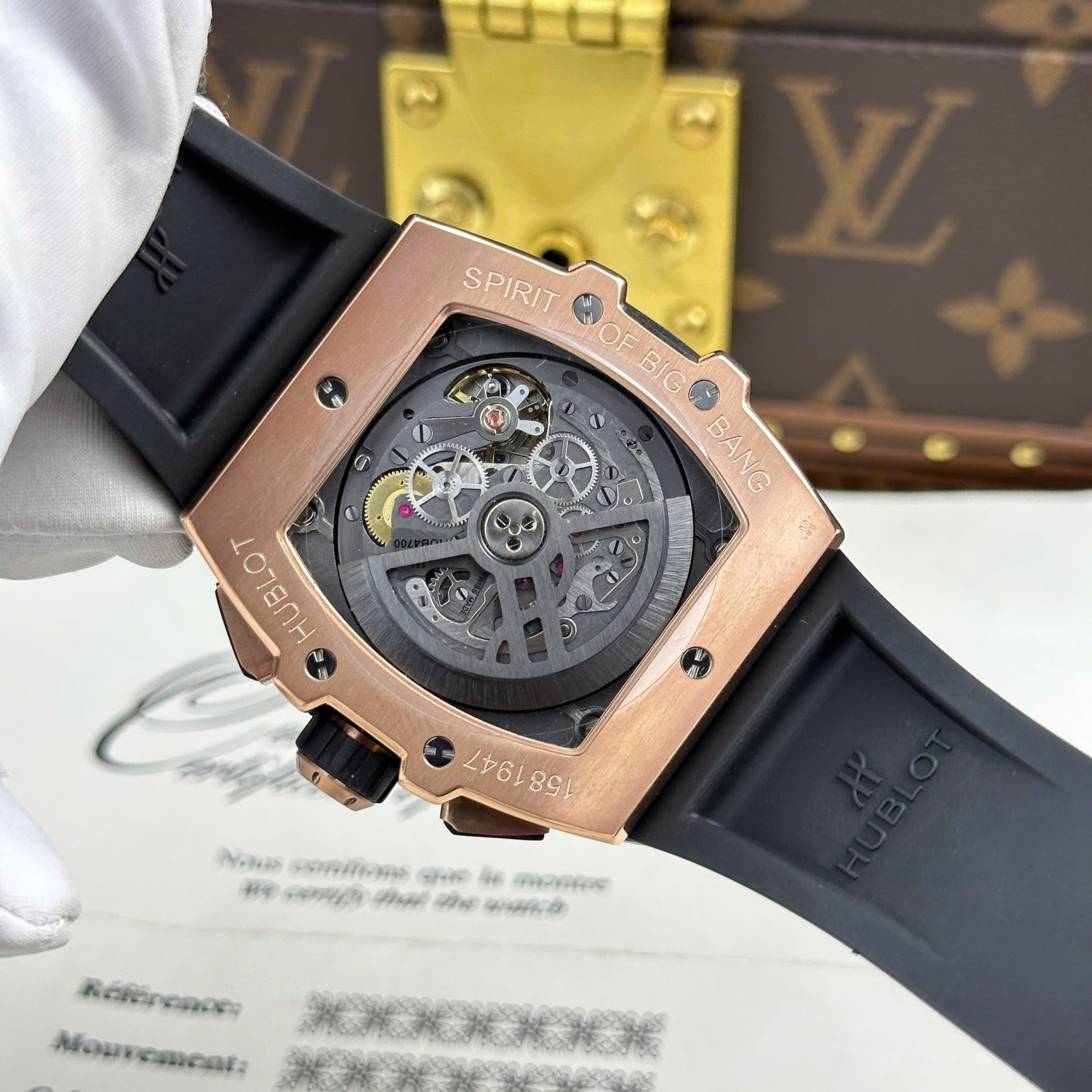 Hublot Spirit Of Big Bang King Gold Replica Watch Bezel Black Ceramic BBF Factory 42mm - Top club