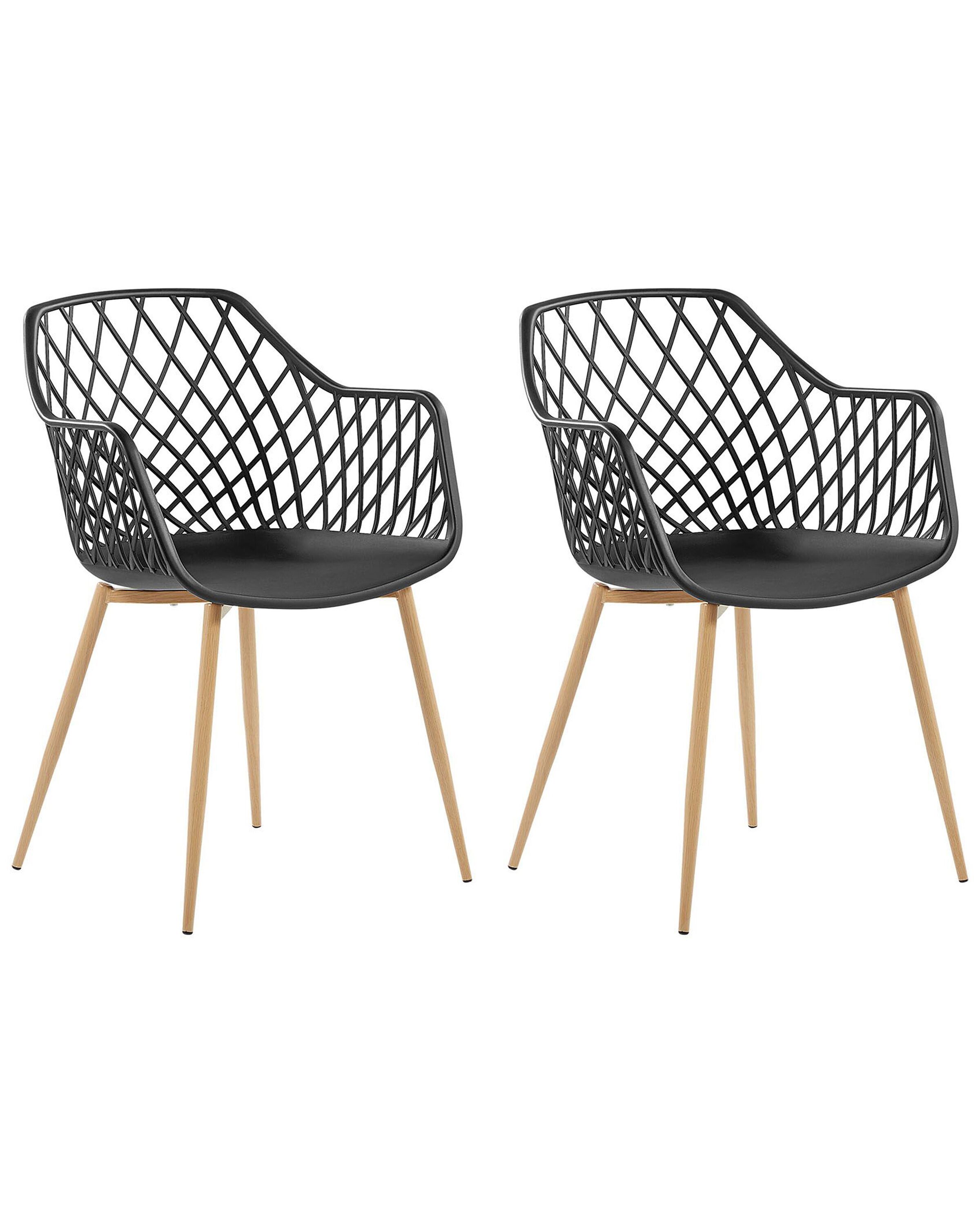 Set of 2 Dining Chairs NASHUA Black