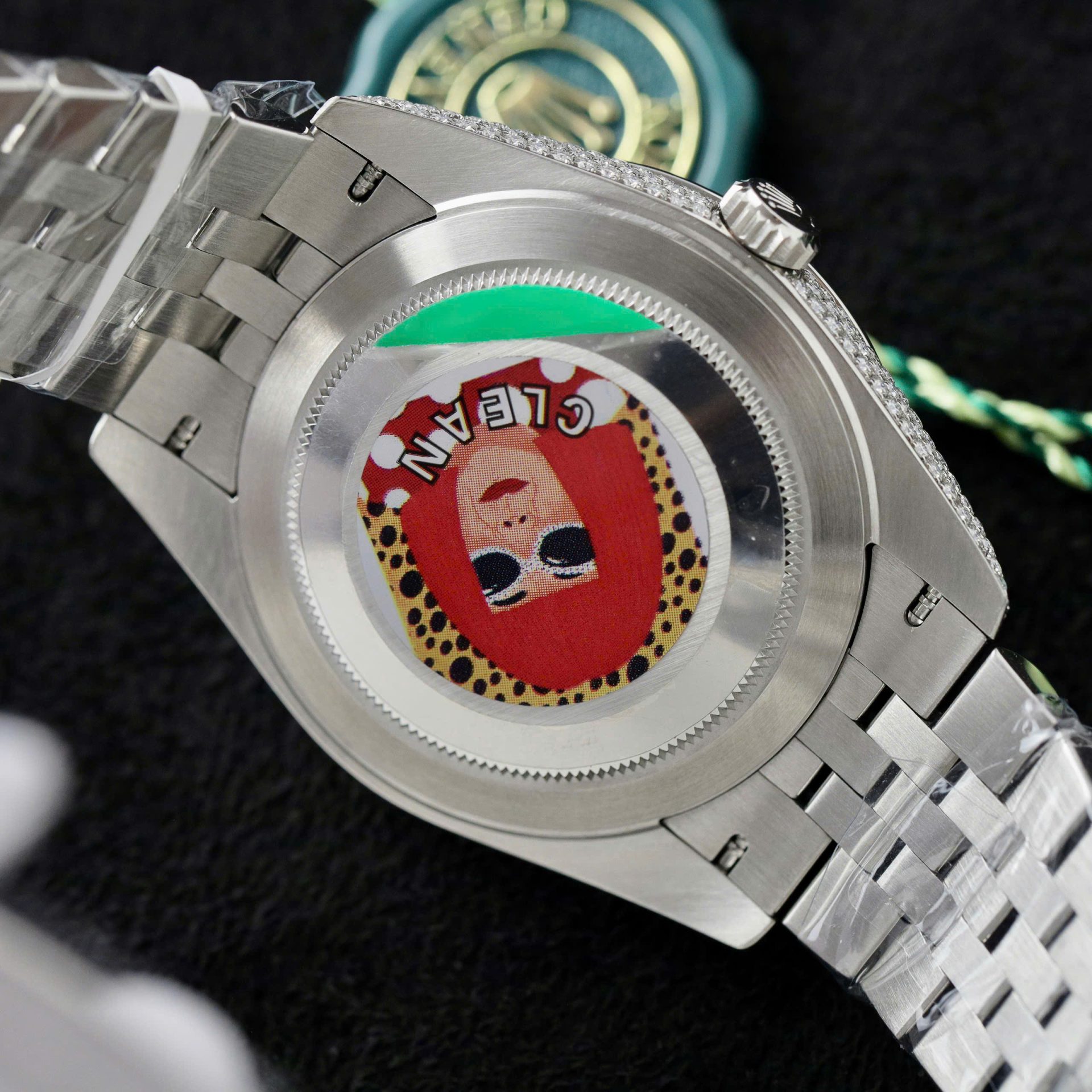 Rolex DateJust Blue Dial Copies Watches Custom Moissanite Diamonds 36mm - Elite Watch Atelier