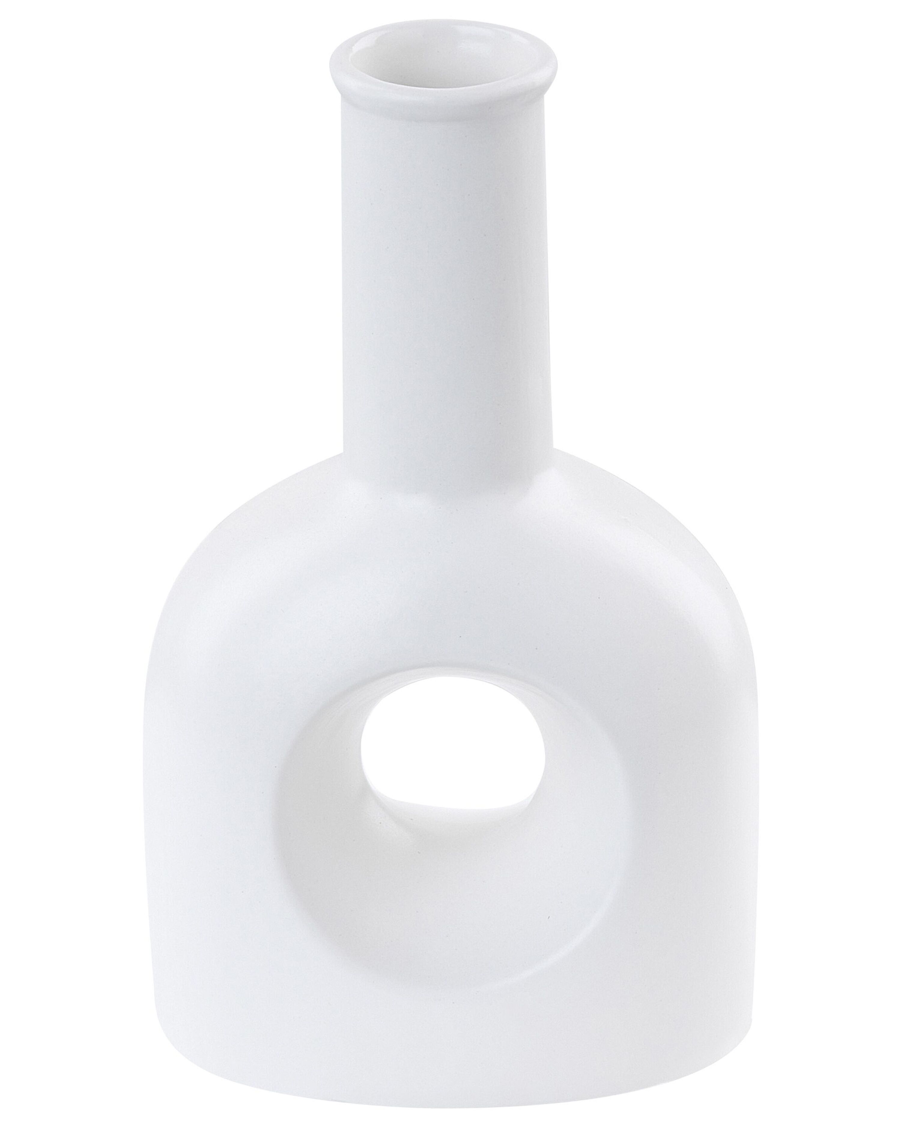 Flower Vase THEBES Ceramic 22 cm White