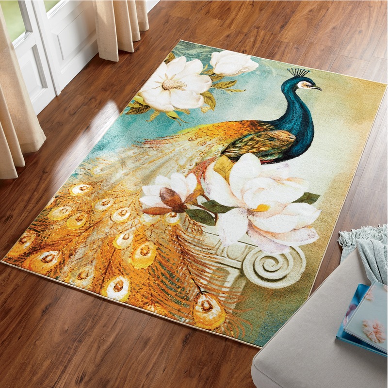 Peacock Floral Rug - MIDNIGHT VELVET CATALOG